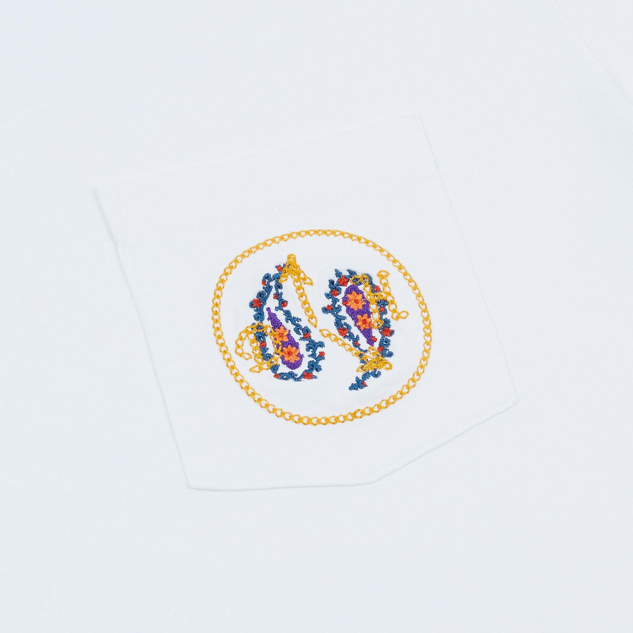 <p><a href="http://shop.hodinkee.com/products/drakes-pocket-hiking-tee" target="">Pocket Hiking Tee in White Cotton</a></p>