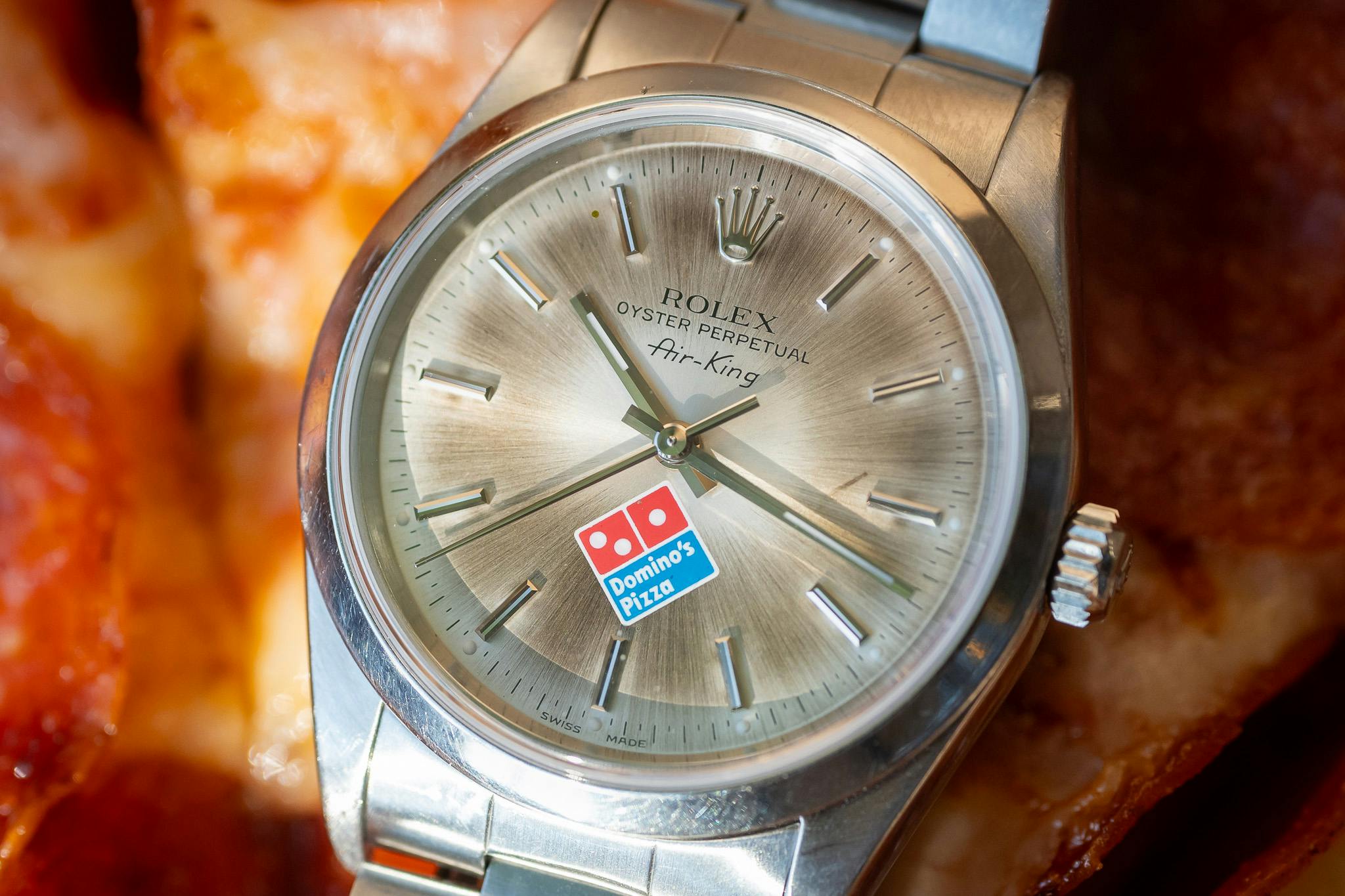 rolex domino's air king dial