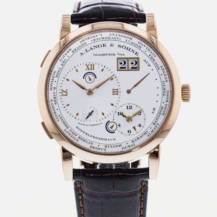 A soldier shot of an A. Lange & Söhne Lange 1 Time Zone Ref. 116.032