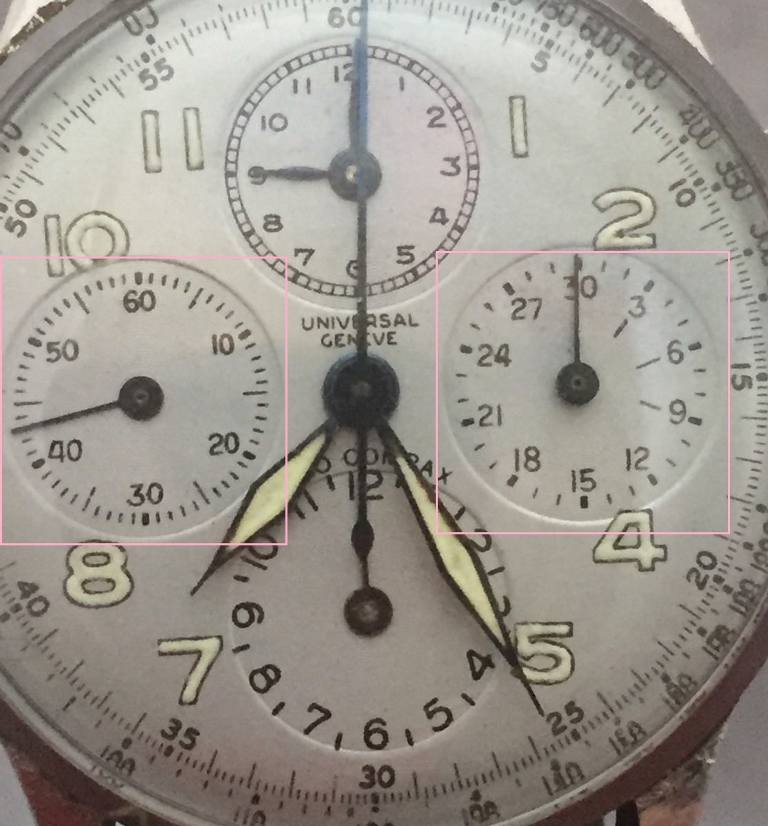 Incorrect print of sub-dial. (Image via eBay)