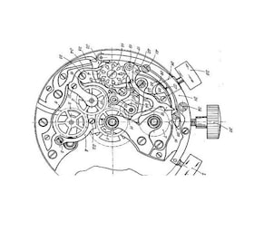 Image submitted for the flyback patent, rotated 90 degrees clockwise. (Image via orologi.forumfree.it)