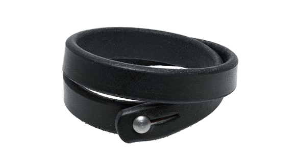 Double Wrap Black Leather Wristband Tanner Goods