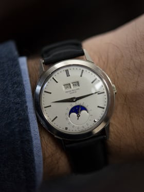 Lot 208: A Patek Philippe reference 3448; sold for CHF 629,000.