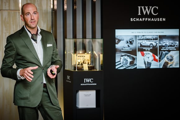 Christian Knoop presenting the new chronograph movement at The Dolder Grand, in Zurich. 
