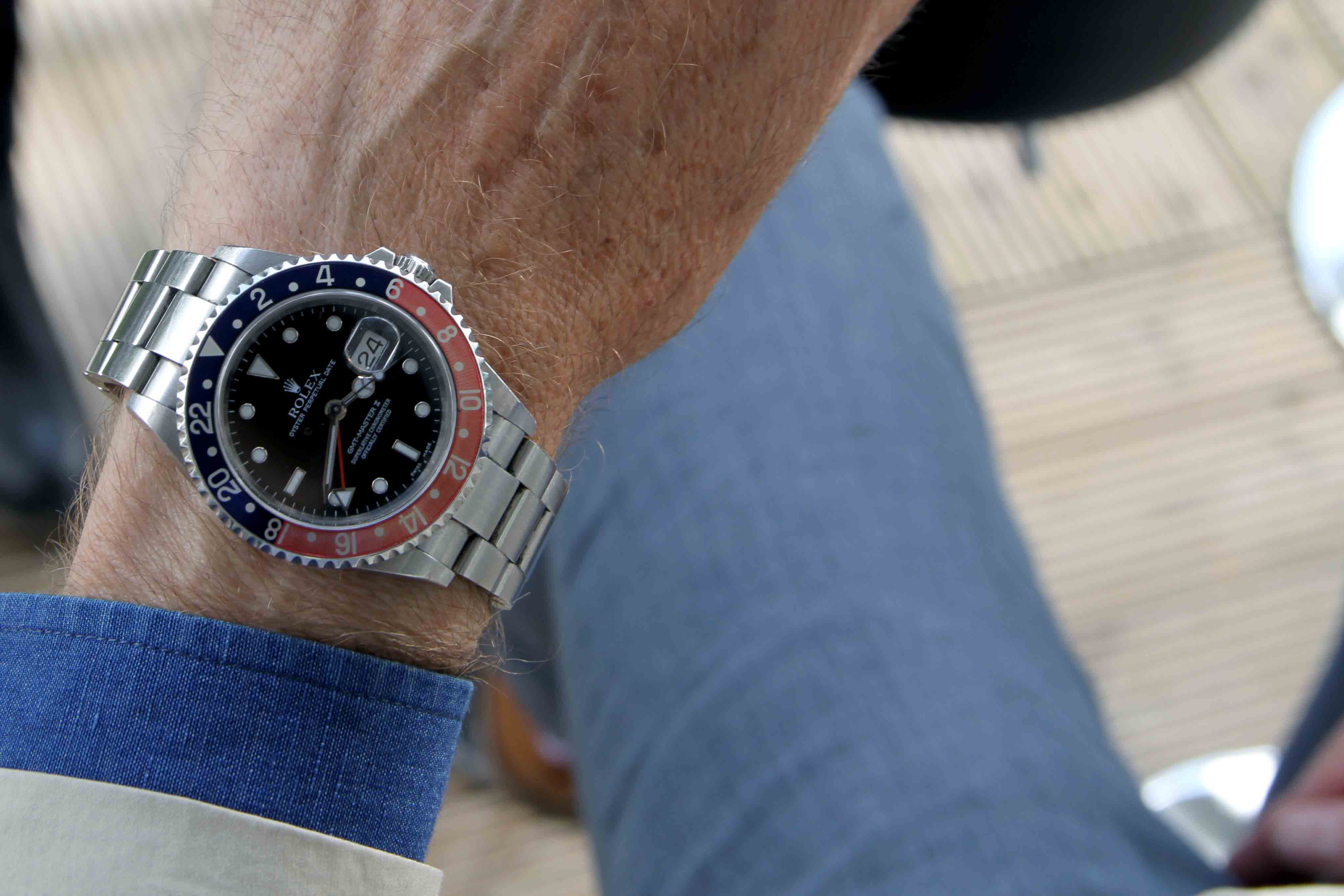 Rolex GMT-Master II with faded bezel. 