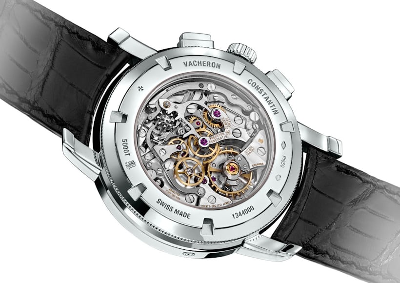 Reference 5000T-00P Vacheron Perpetual chronograph caseback and movement