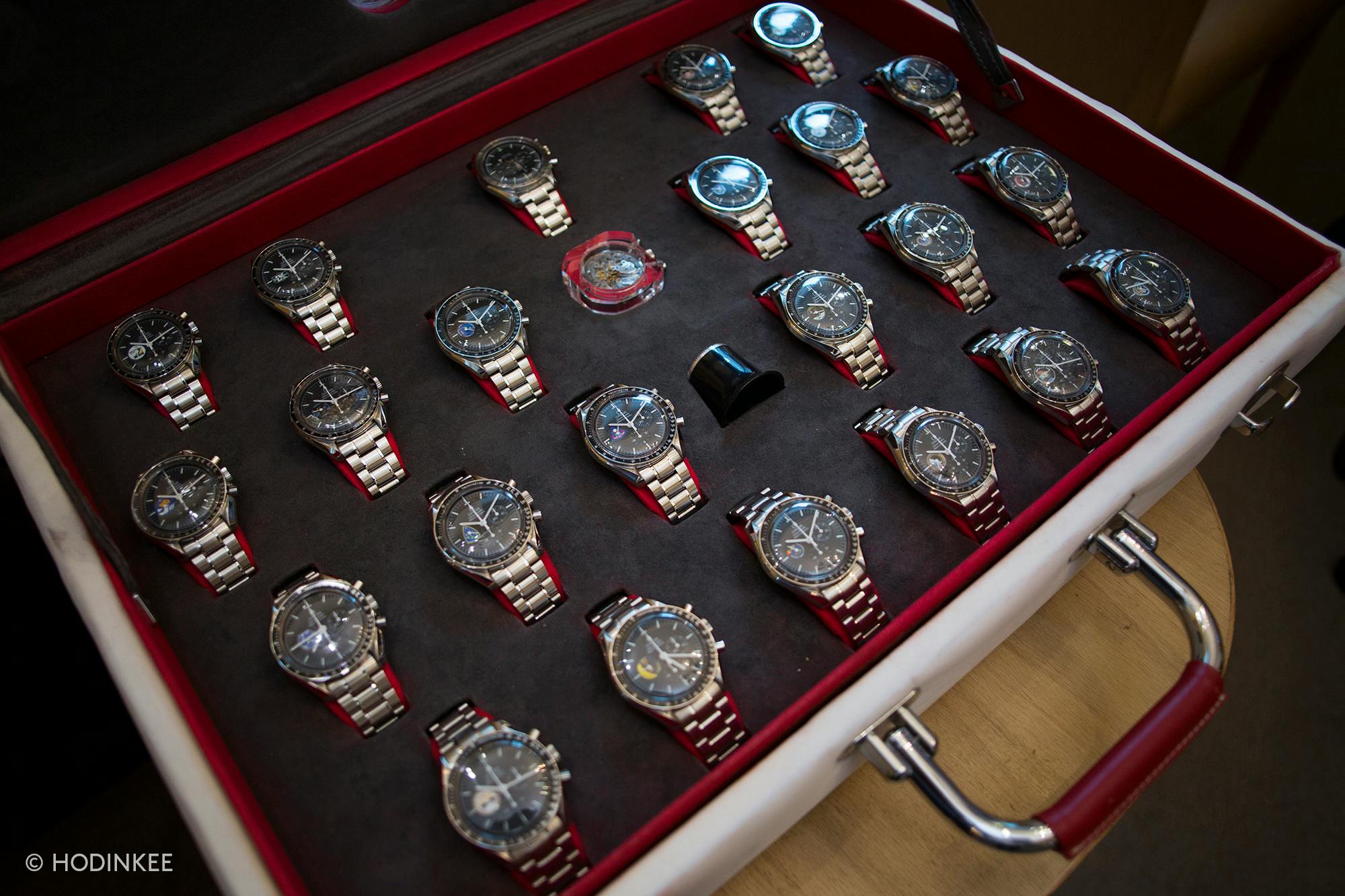 A rare look inside one of the 40 Mission Cases made by Omega. 