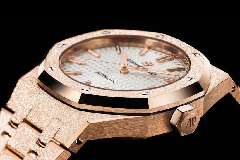 frosted rose gold royal oak aud