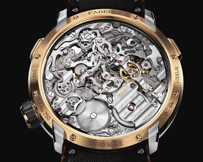 The AgenGraph cal. 6361, inside the Fabergé Visionnaire Chronograph.