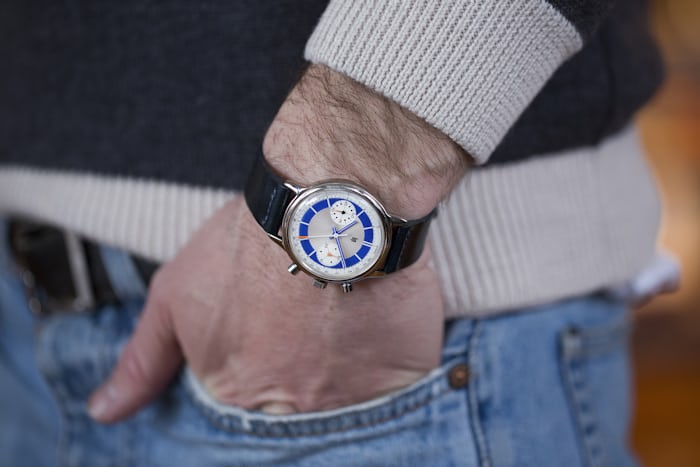 Lip wristhot blue chronograph