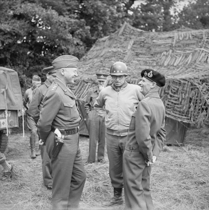 General George S. Patton, General Omar Bradley, and Field Marshal Bernard "Monty" Montgomery
