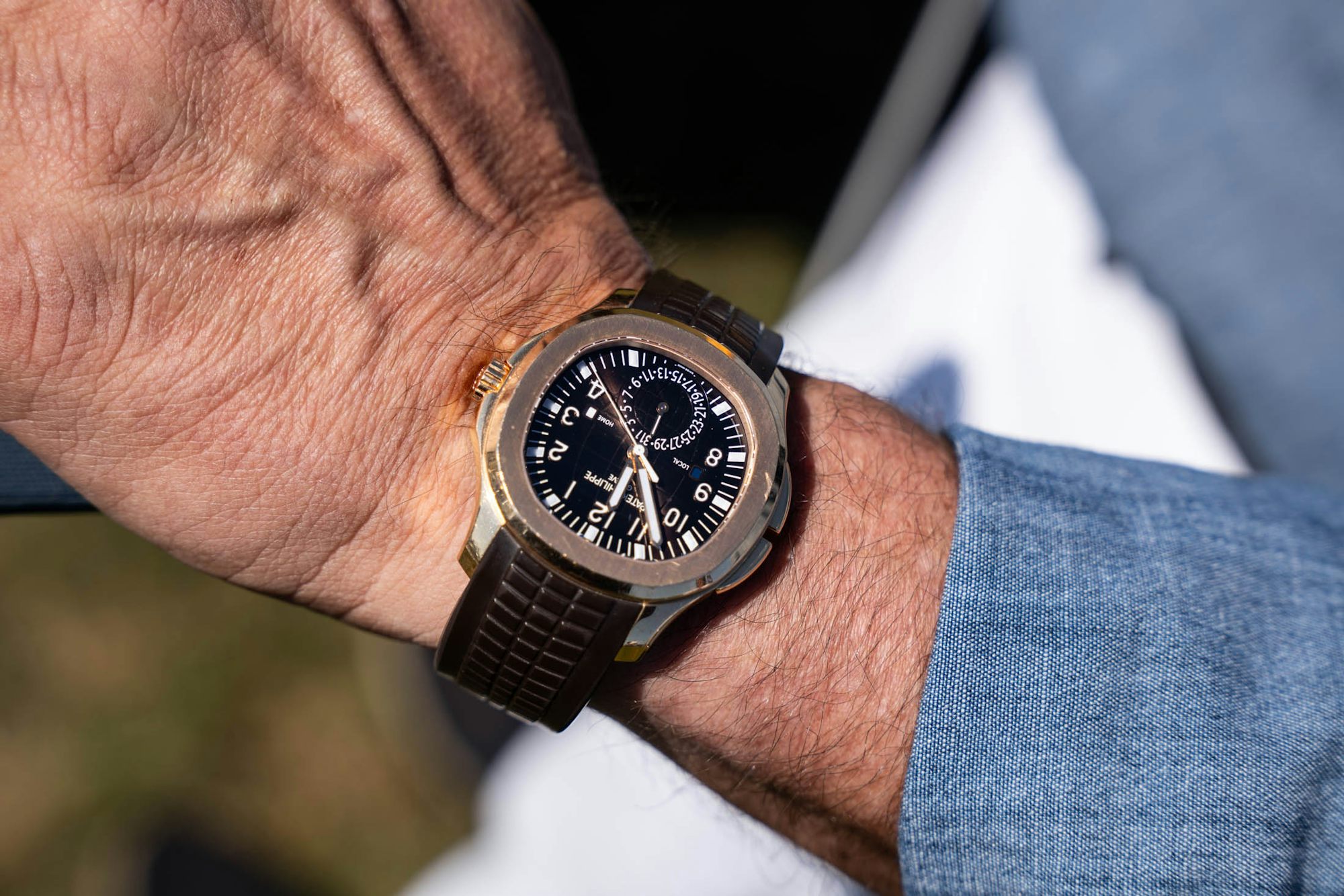 Aquanaut Travel Time Rose Gold Wristshot