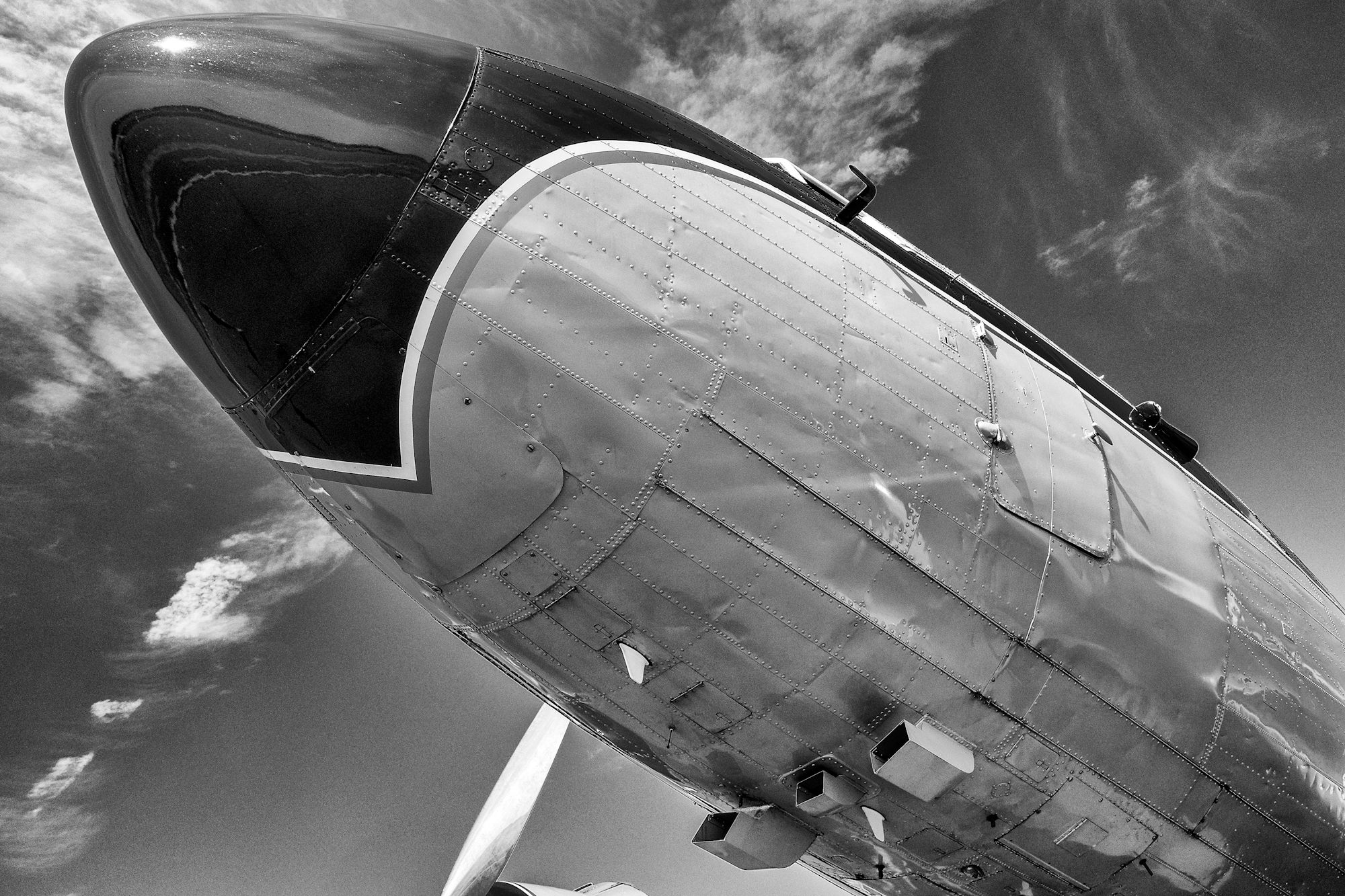 P8212270_bw P8212270_bw Breitling DC-3 fuselage Dispatches: Breitling's DC-3 To Become Oldest Aircraft Ever To Circle The Earth Dispatches: Breitling’s DC-3 To Become Oldest Aircraft Ever To Circle The Earth P8212270 bw