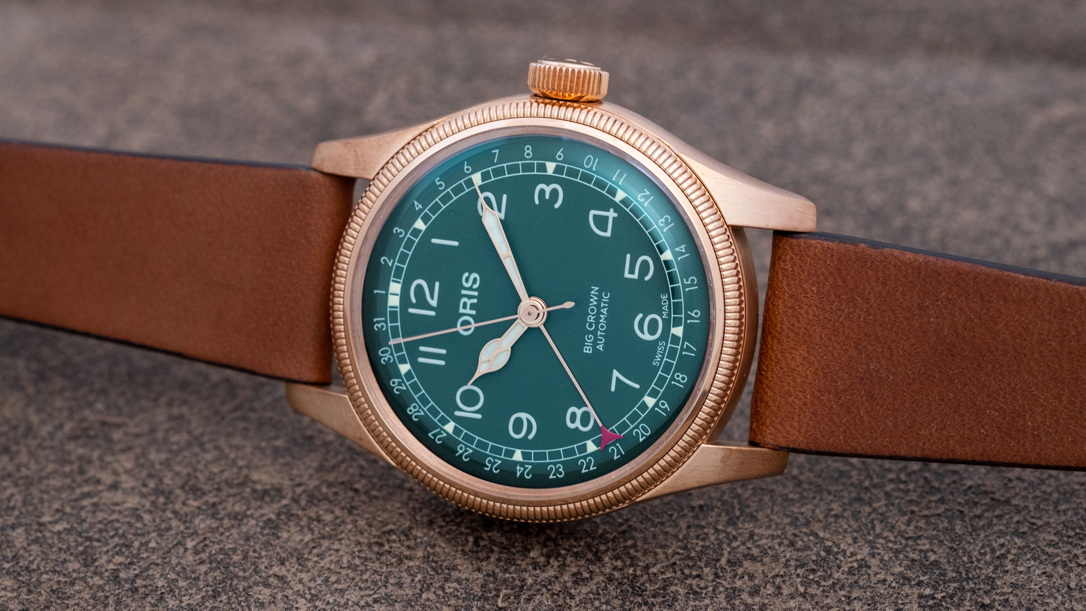 Oris big crown pointer date green sale