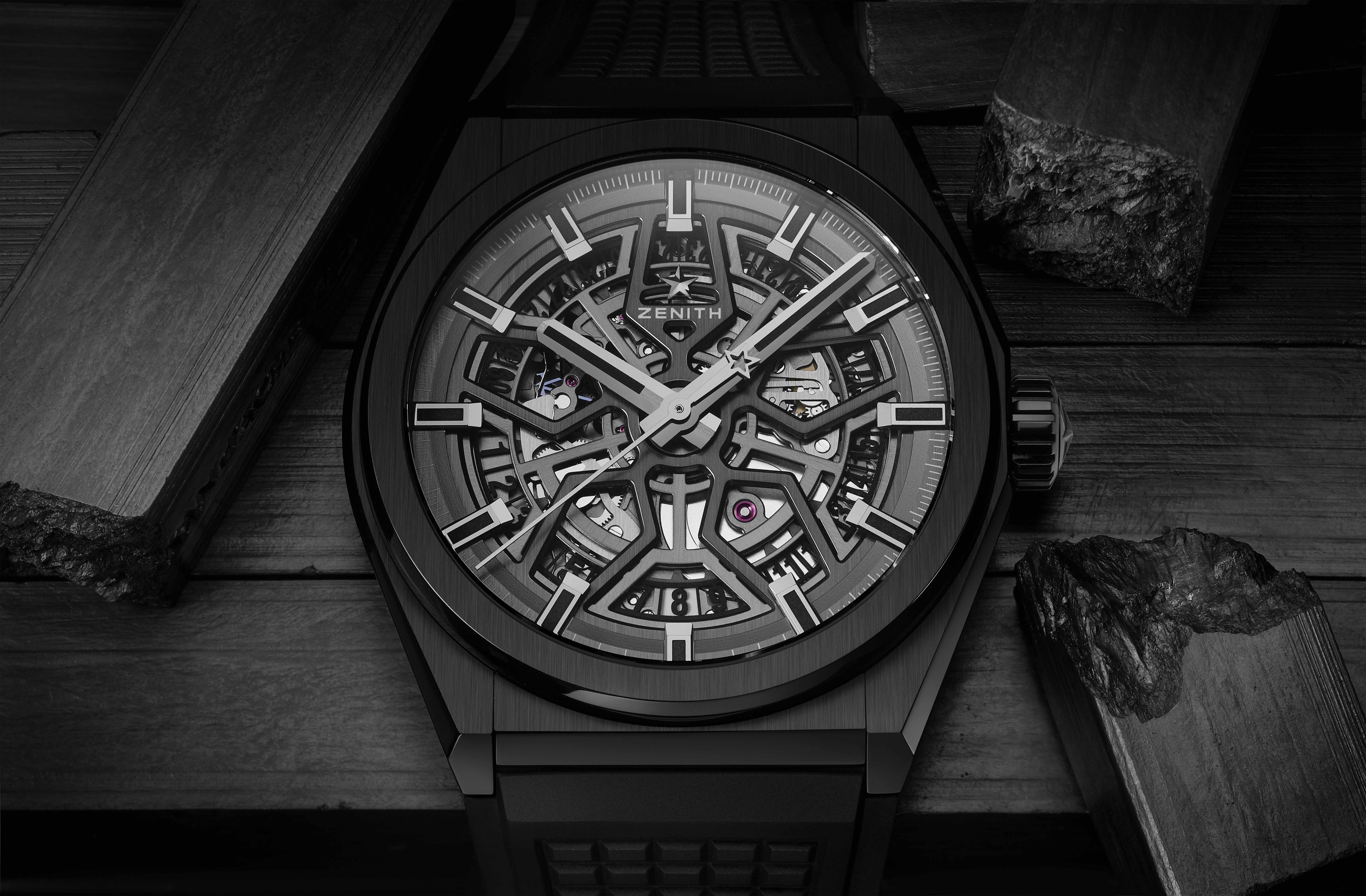 zenith-defy-classic-black-ceramic-watch-front-view