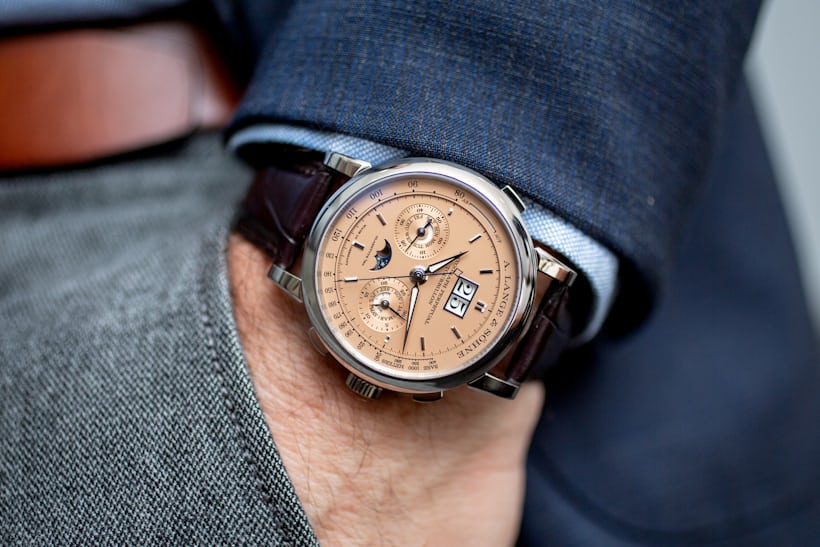 Hands On The A Lange Sohne Datograph Perpetual Tourbillon With Pink Gold Dial Hodinkee