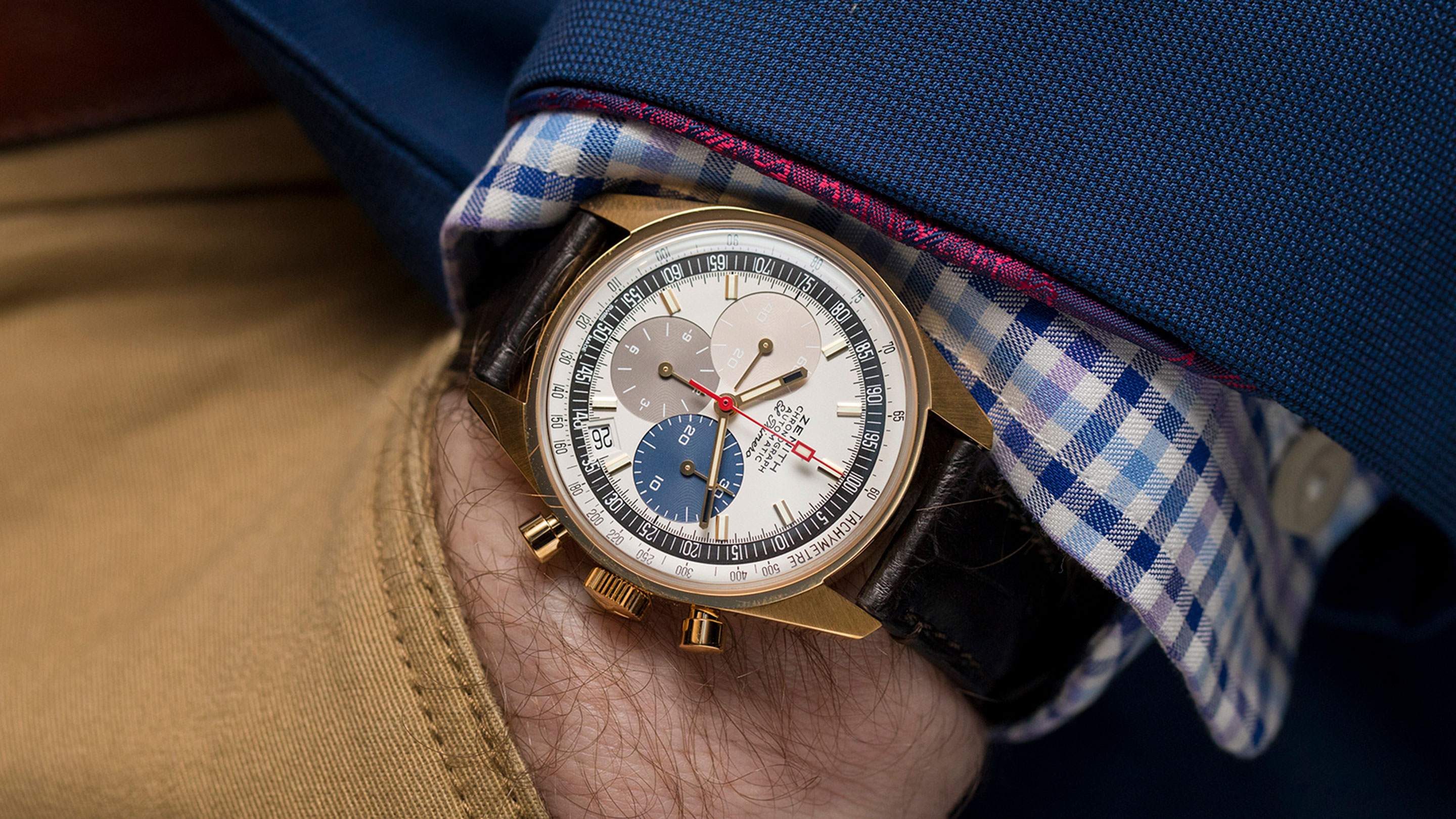 First Photos The Zenith El Primero A386 Revival In White Rose and Yellow Gold Hodinkee