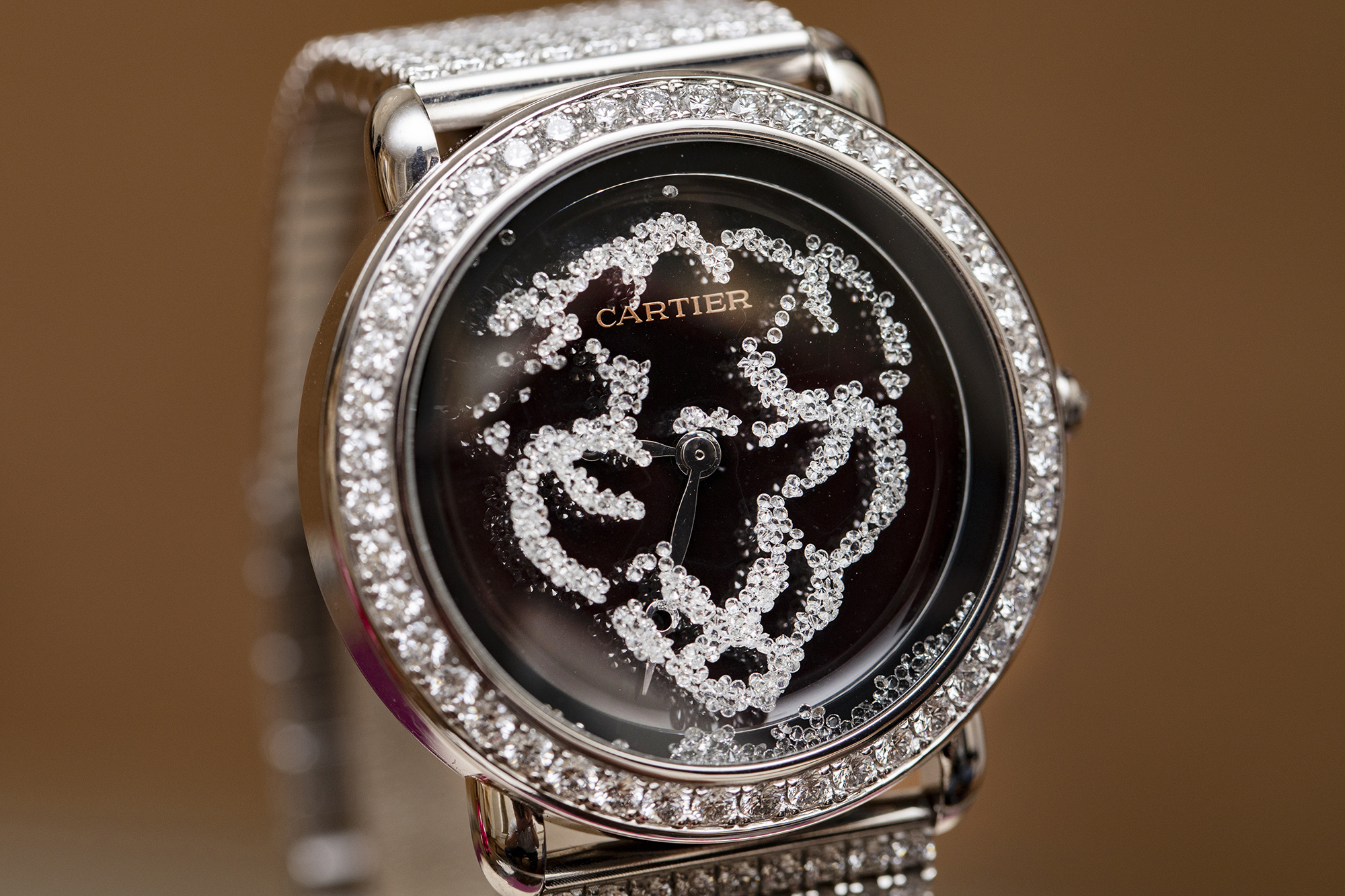 cartier floating diamond watch