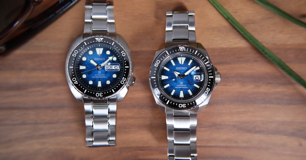 Hands-On: Two Ocean-Blue Seiko Divers With Manta Ray Dials - Hodinkee