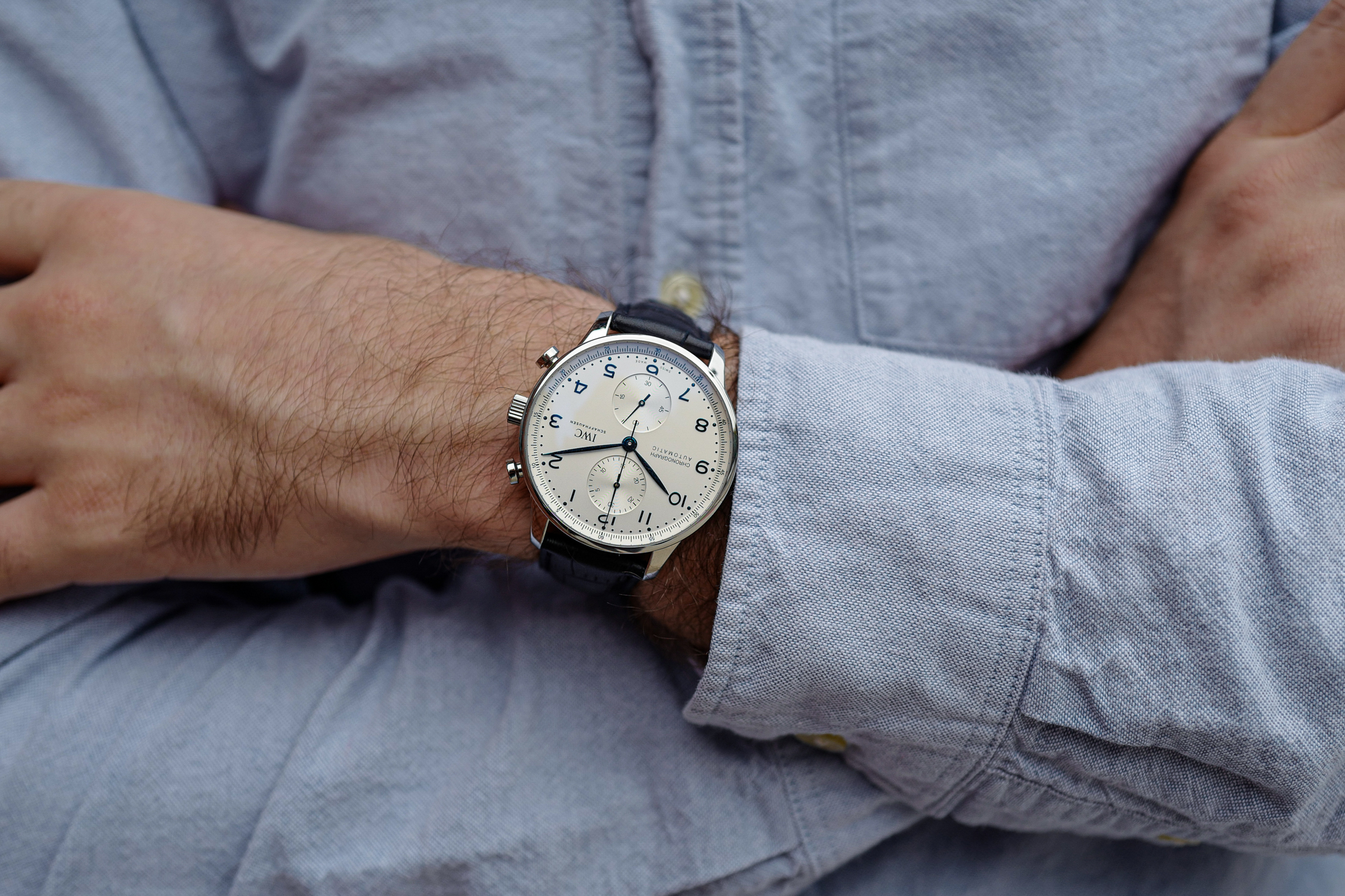 iwc portugieser chronograph on wrist