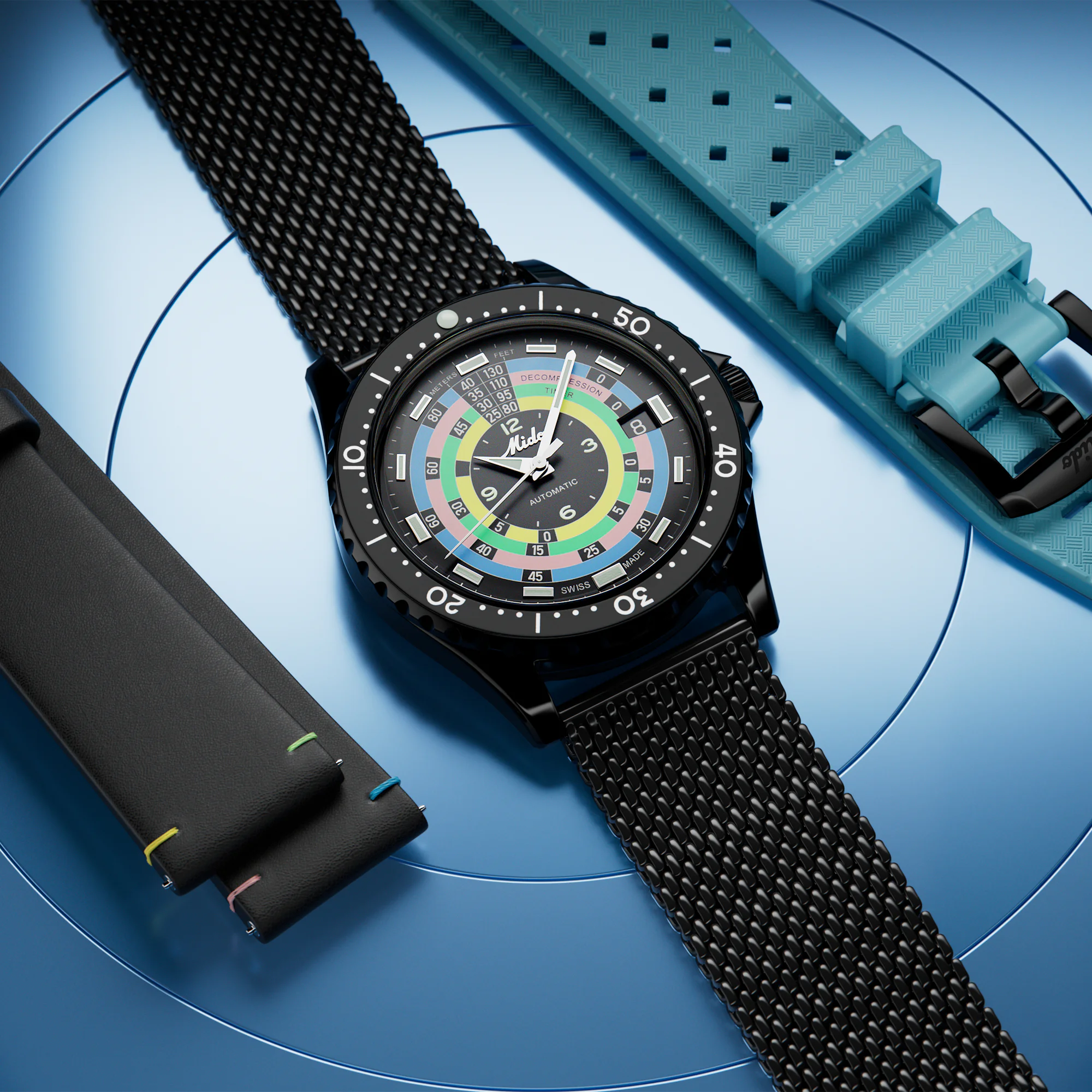 The watch with multiple straps.