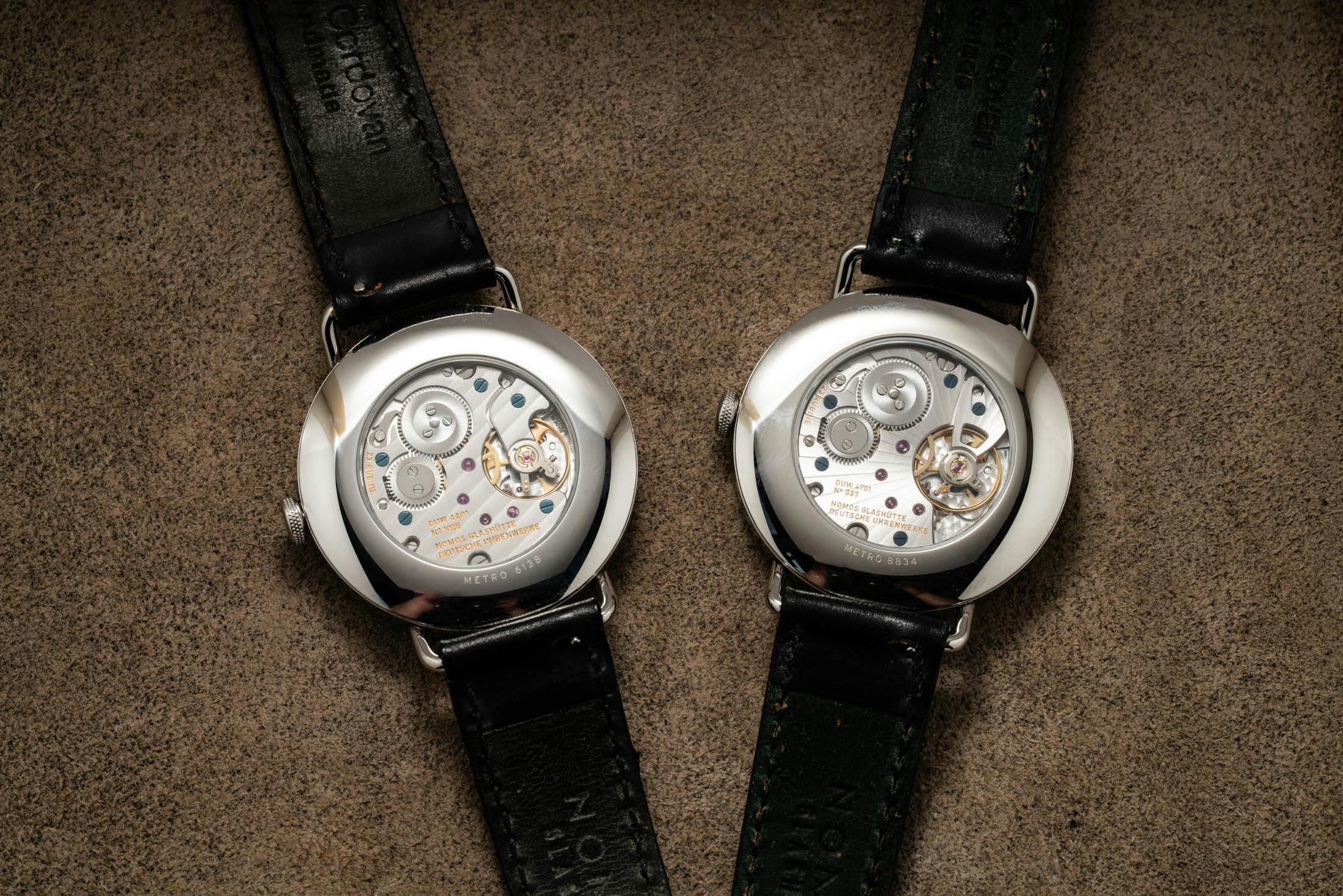 Nomos Metro Power Reserve Calibers Side by Side
