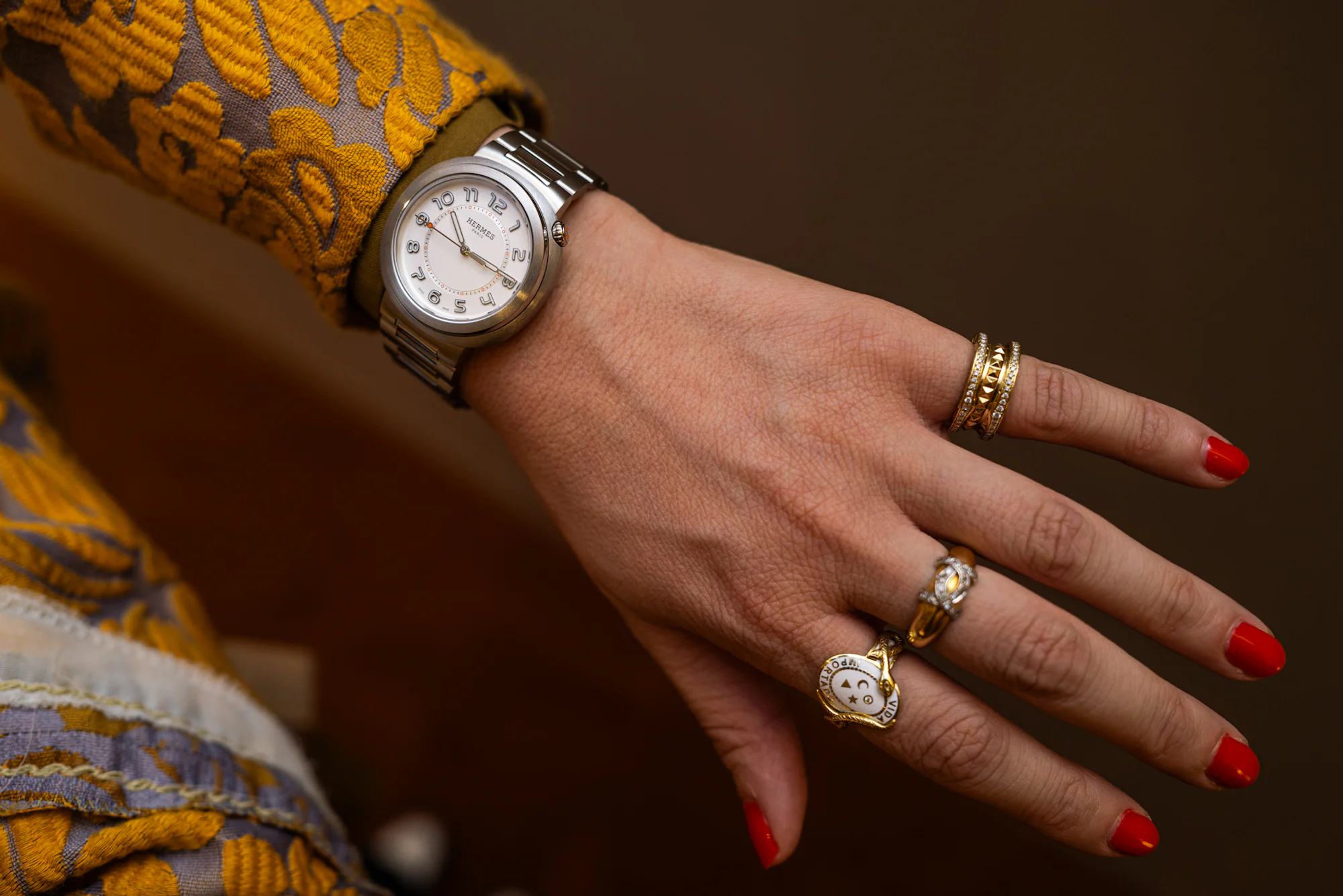 Hermes The Cut watch on wrist