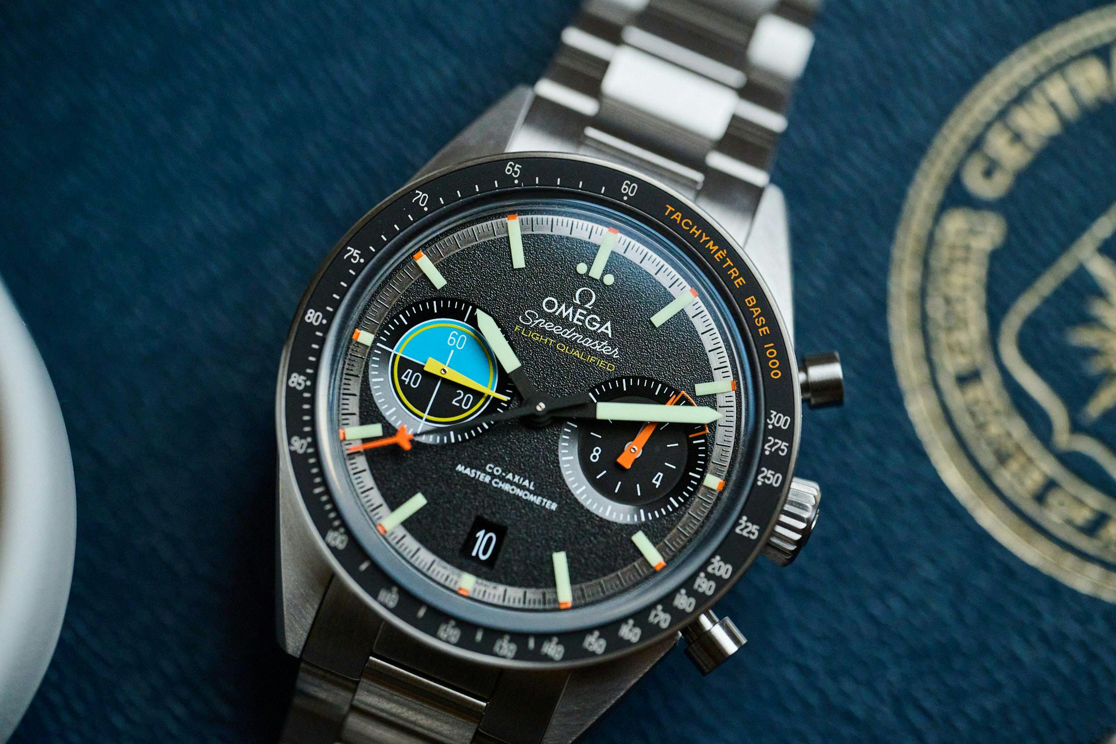 Speedmaster Pilot and a Flightmaster on a folio