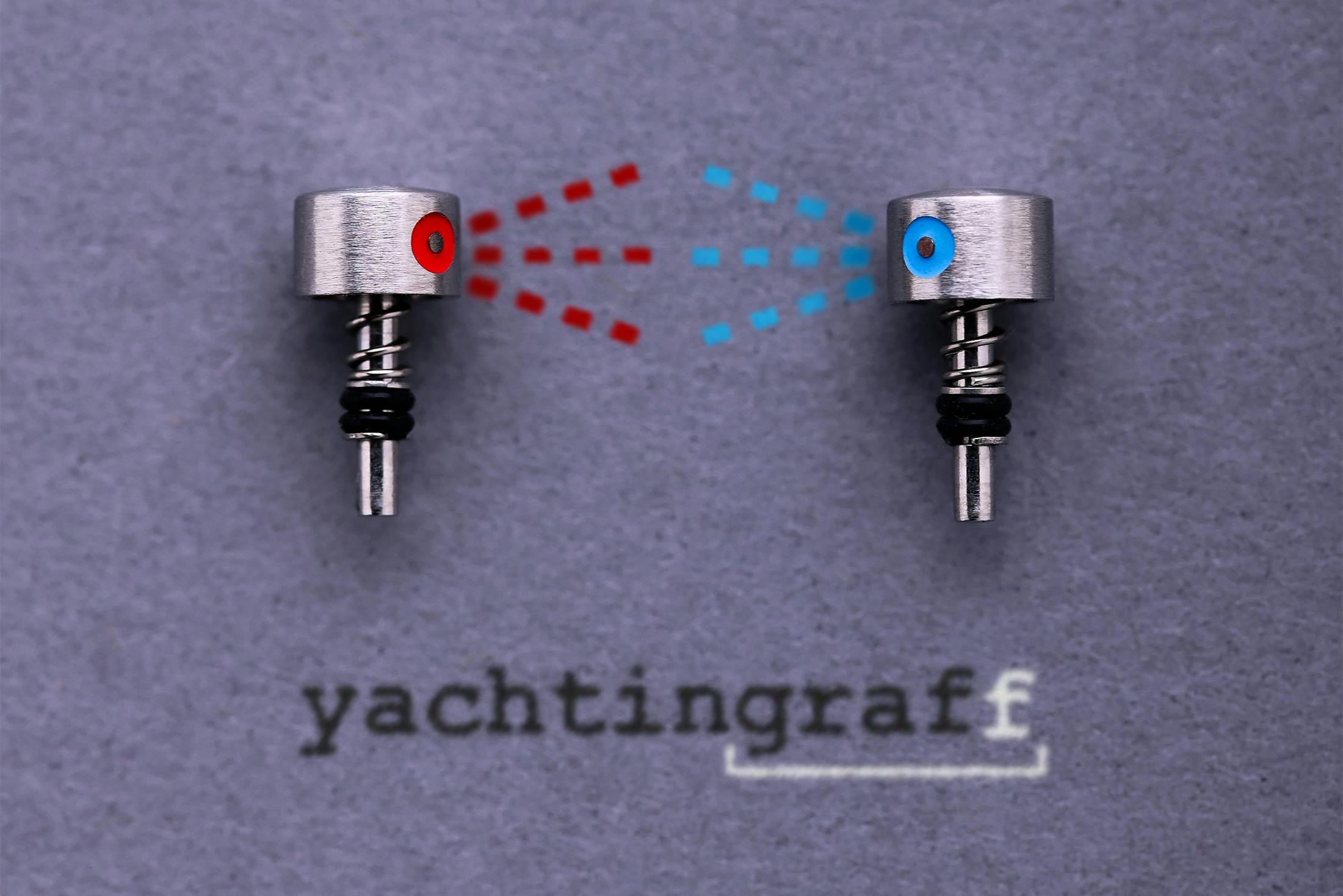 the Yema x seconde/seconde Yachtingraff pushers