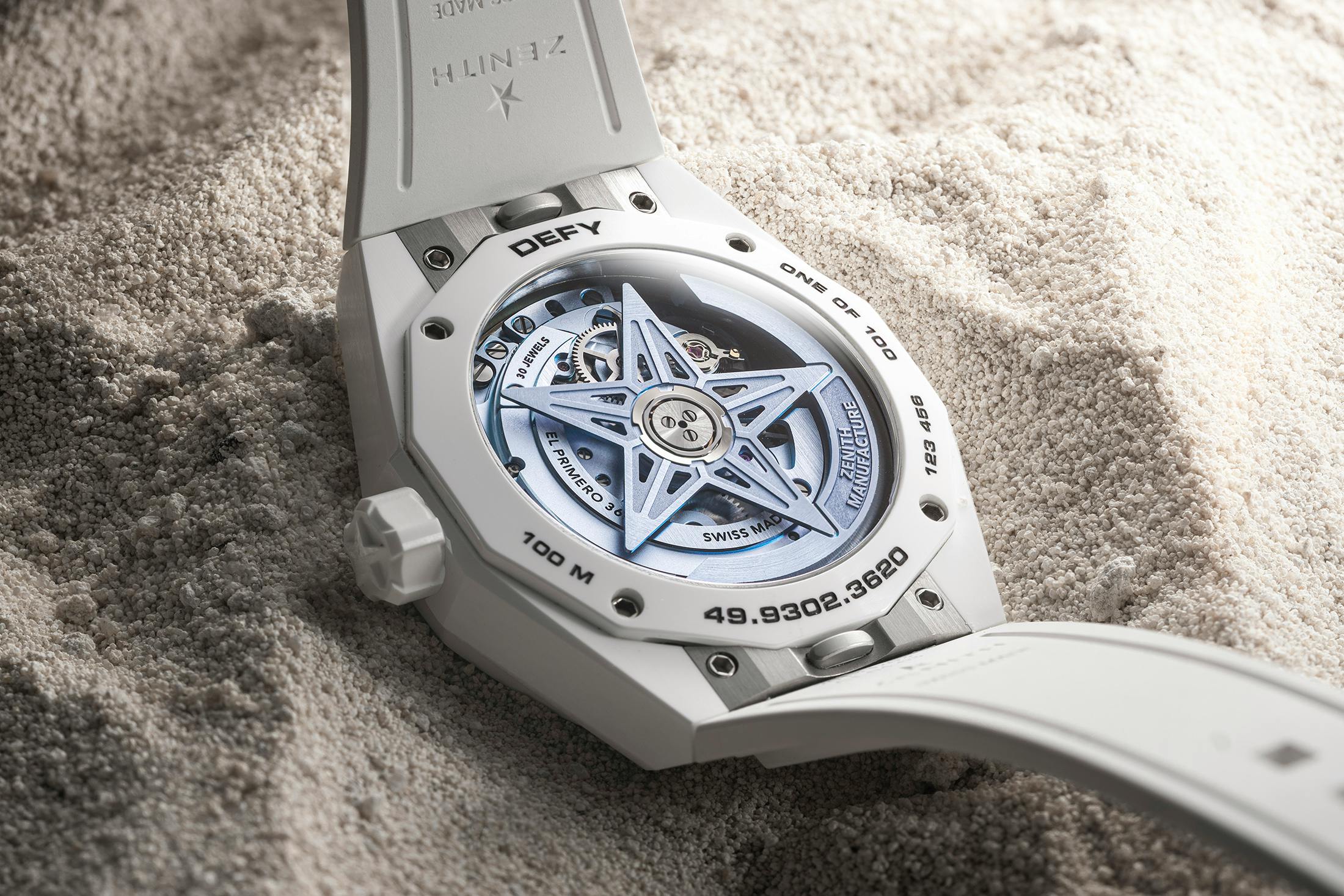 Zenith x Time+Tide Defy Skyline Skeleton 'White Surfer' Ceramic