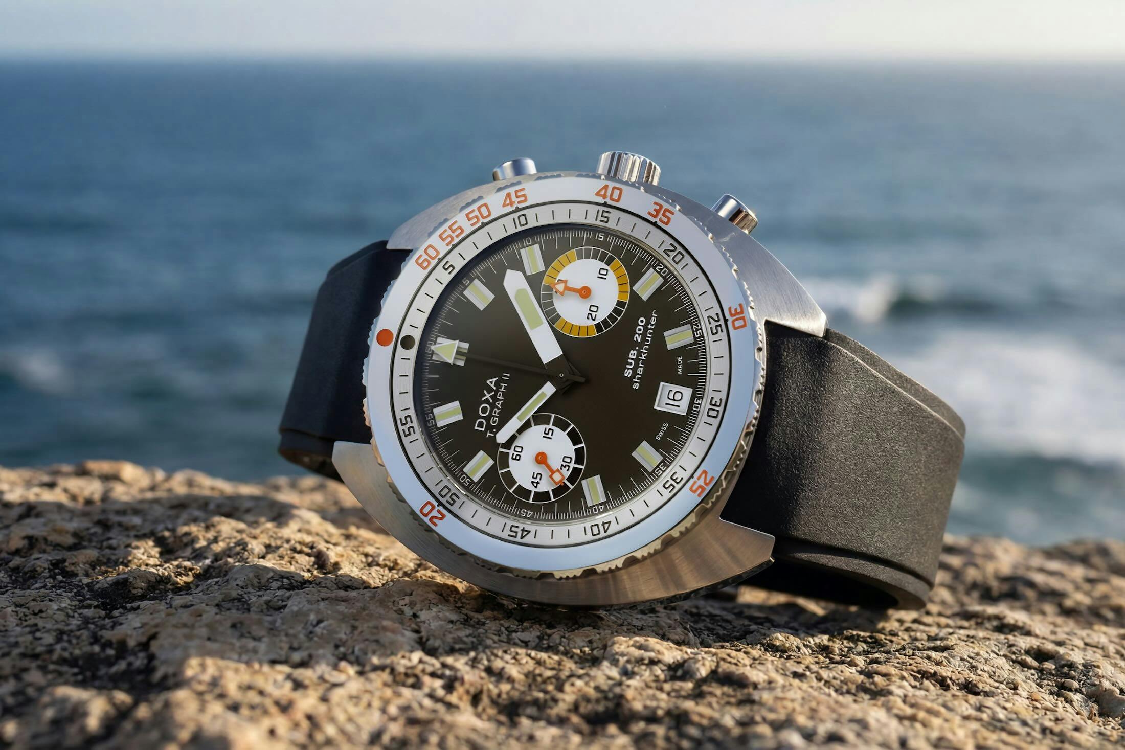 Doxa Sub 200 Tgraph II Black on Rock
