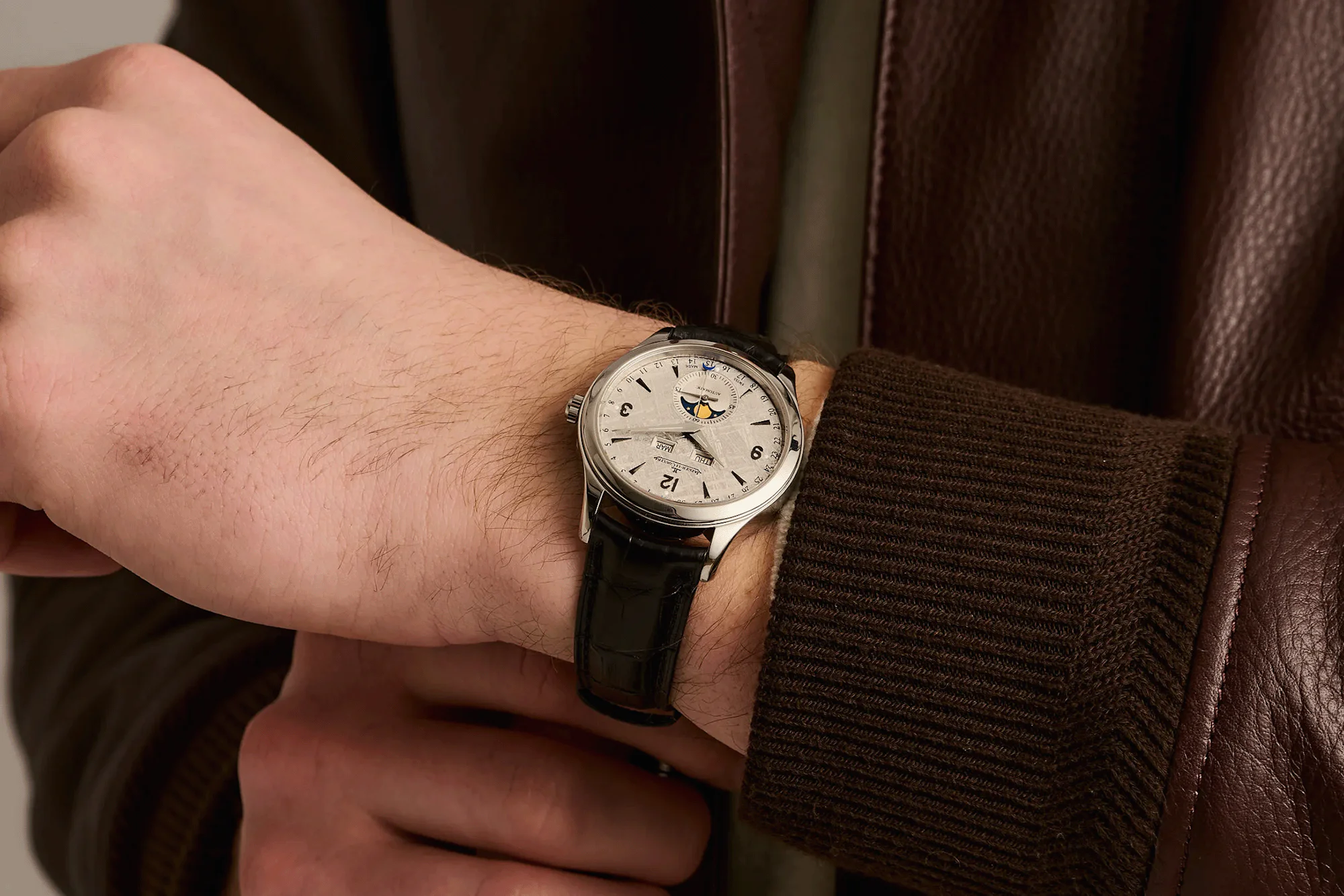 A Patek Phillipe 5000R, A Seiko 7018-8000, A Zodiac Poor Man's Heuer Reference 7721, And A Jaeger LeCoultre Master Calendar Moonphase Meteorite