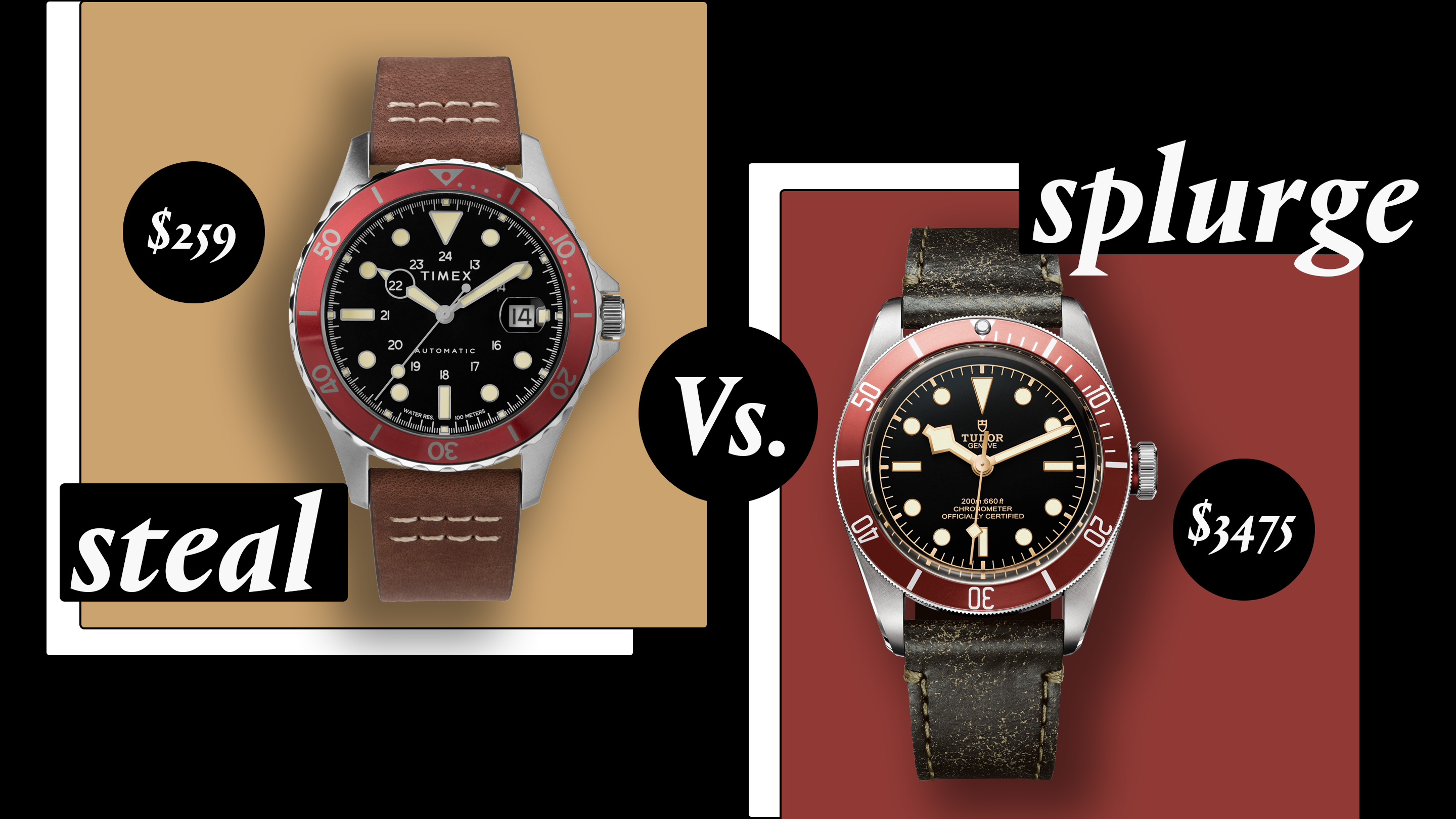 Steal Vs. Splurge Red Bezels Black Dials Hodinkee