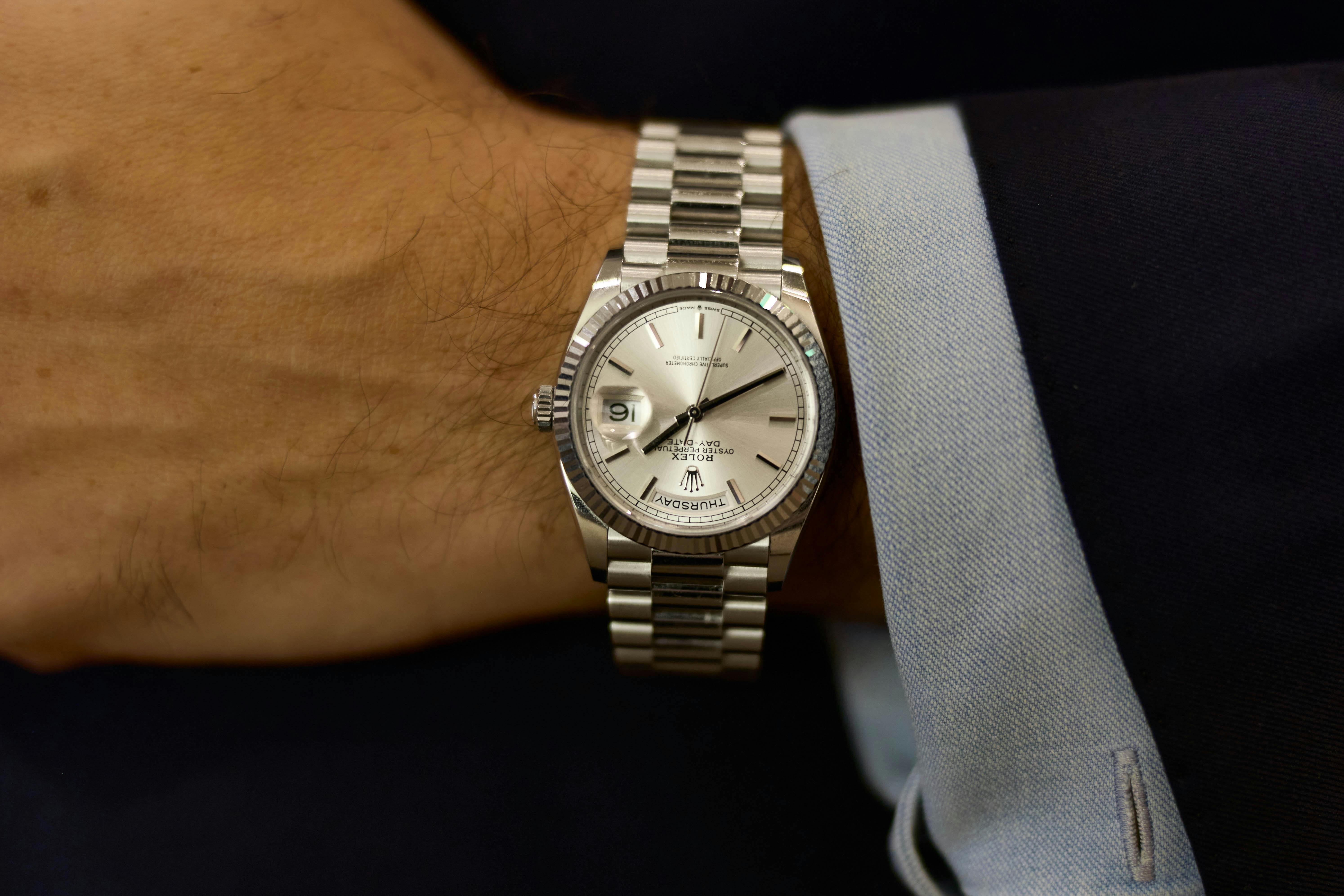 Rolex Day-Date Reference 1803 18k White Gold on President Bracelet...