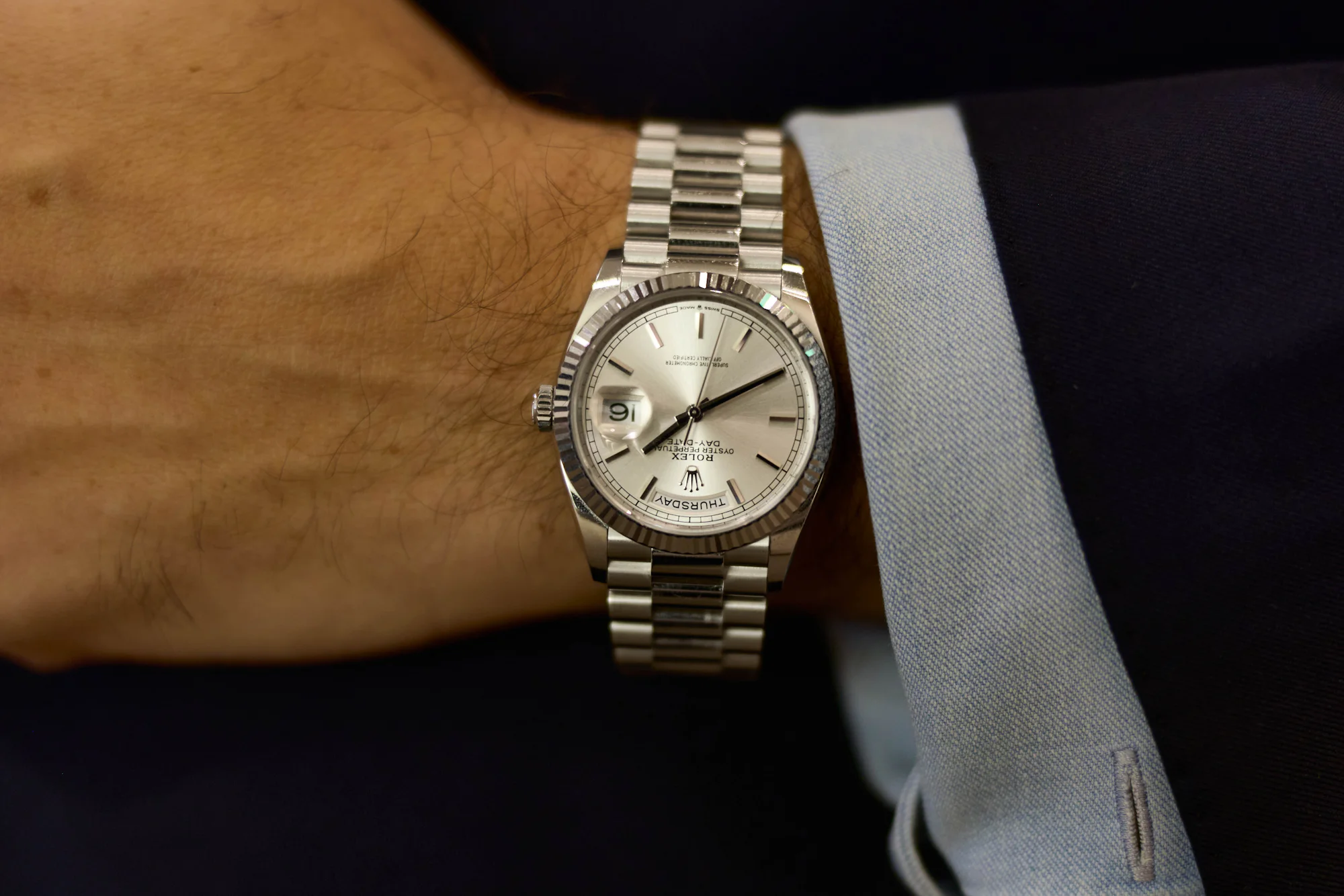 Rolex Day-Date Reference 1803 18k White Gold on President Bracelet...