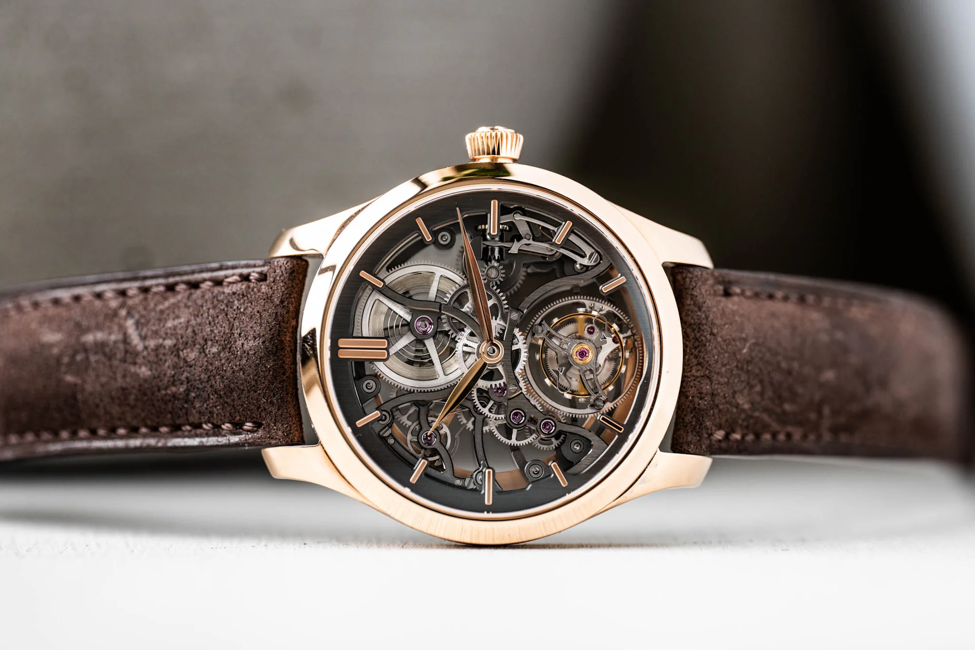 Endeavour Tourbillon Skeleton Side on Table