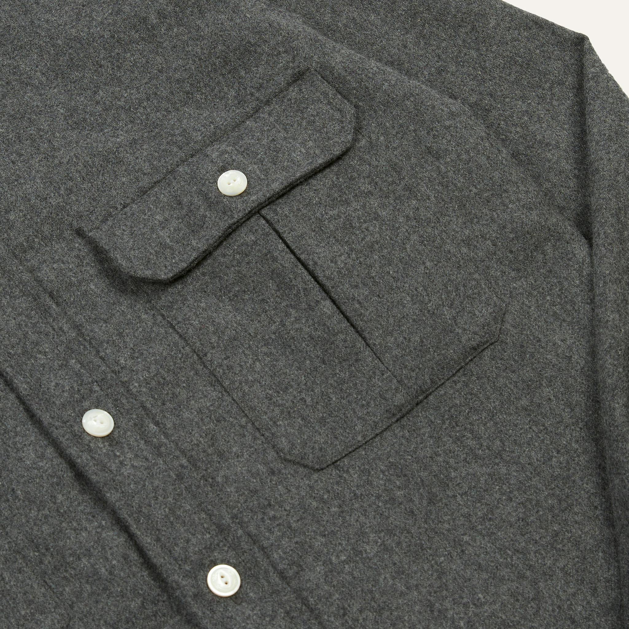 <p><a href="http://shop.hodinkee.com/products/drakes-wool-workshirt" target="">Wool Two-Pocket Work Shirt</a></p>