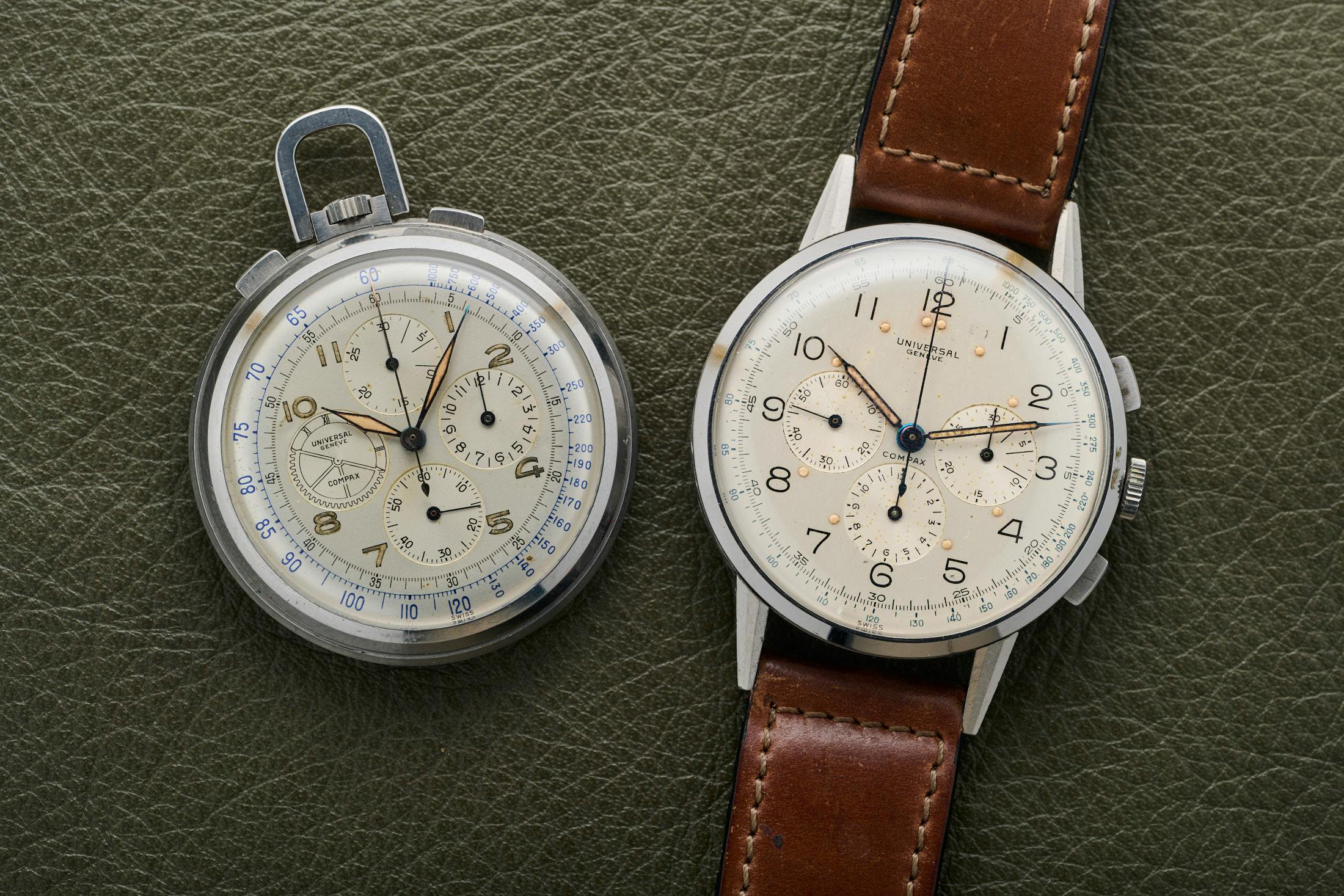 Universal 25549 Pocket Compax and Universal 22430 Aviator's Compax