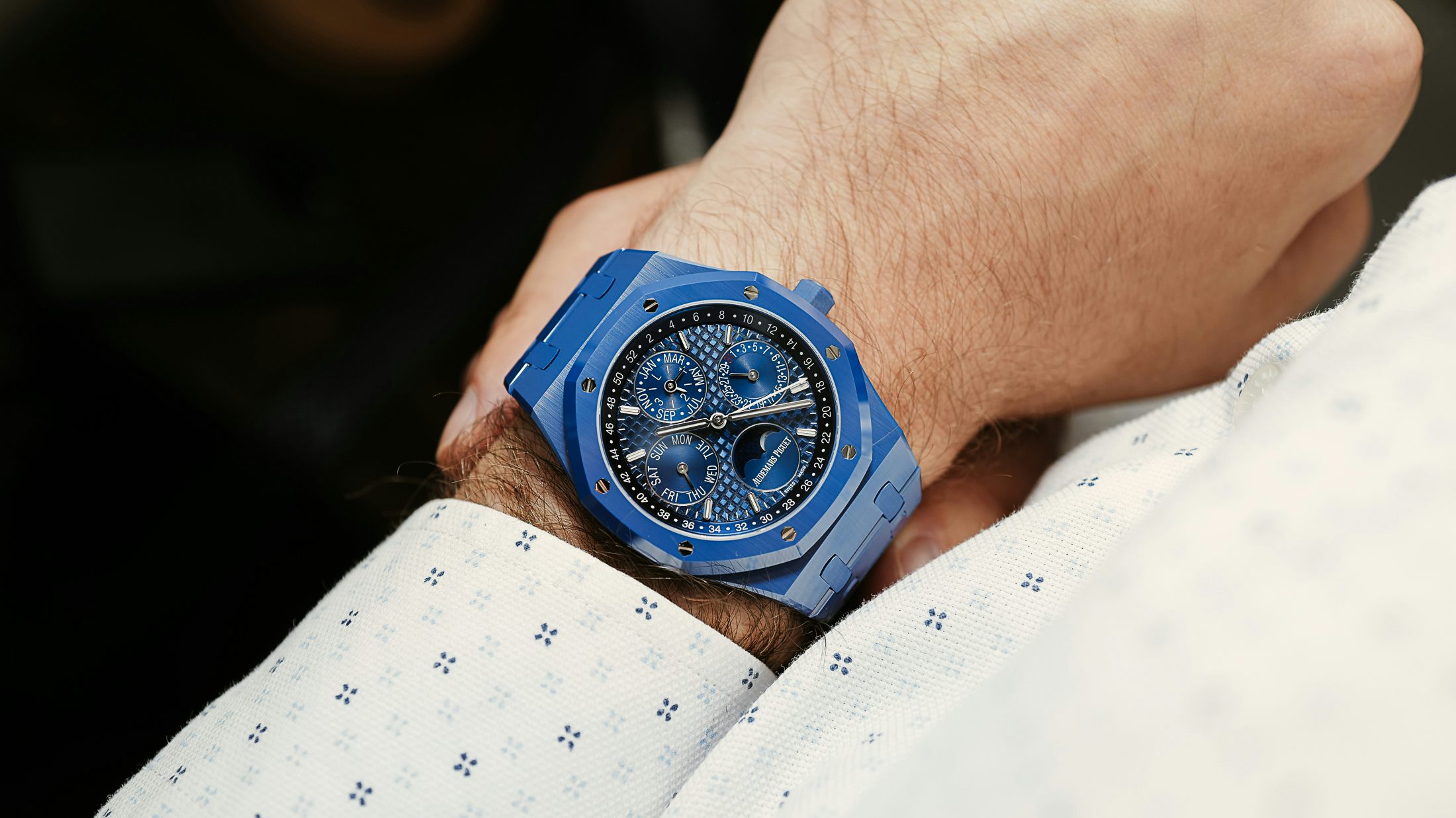 Celebrities with Royal Oak Perpetual Calendar in Blue Ceramic 2657 – IFL  Watches