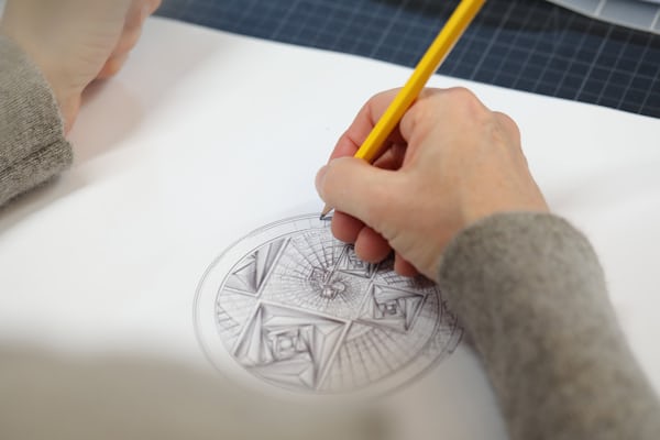 Design drawings, La Rose Carrée pocket watch