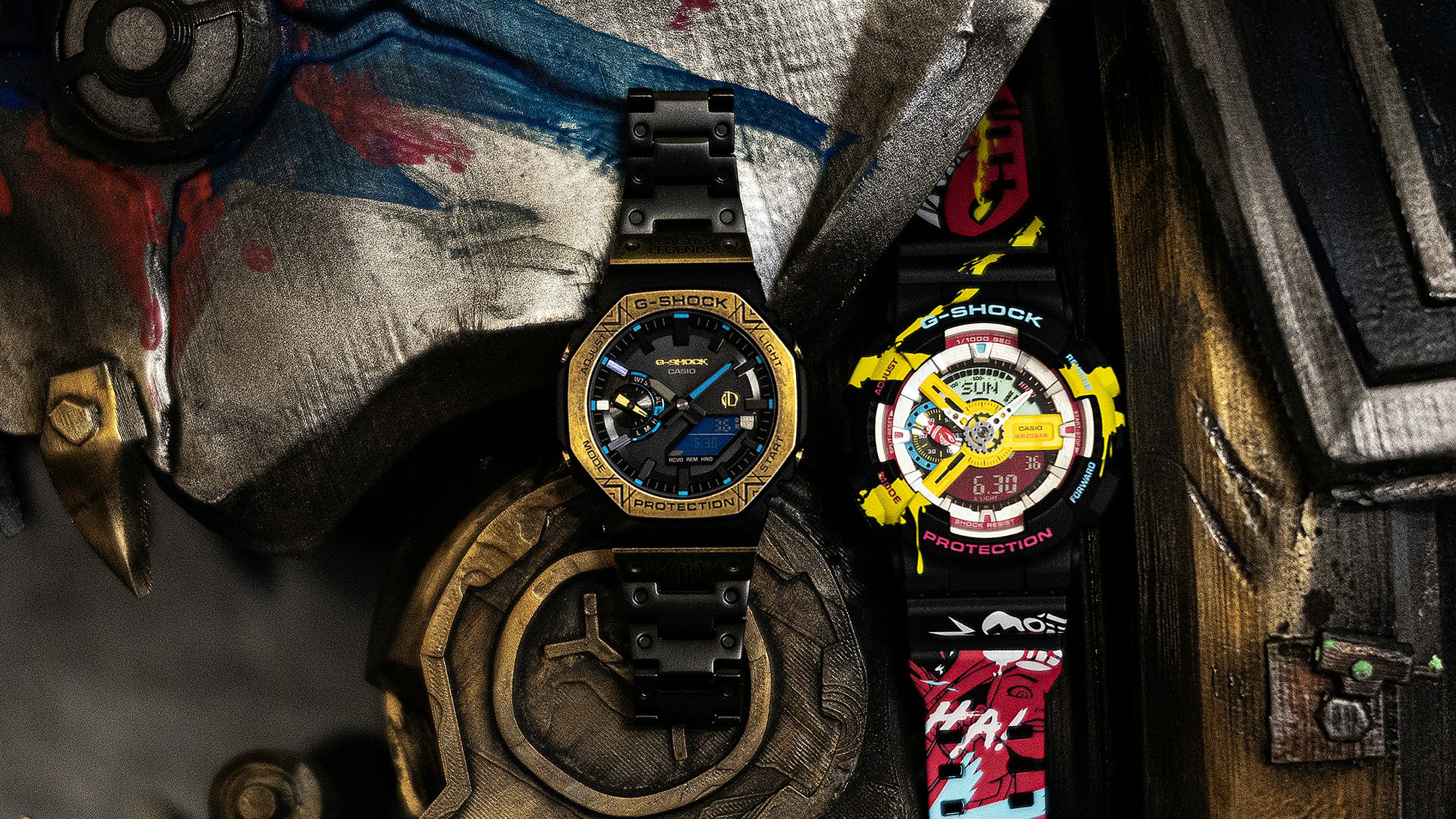Two G-Shock watches.