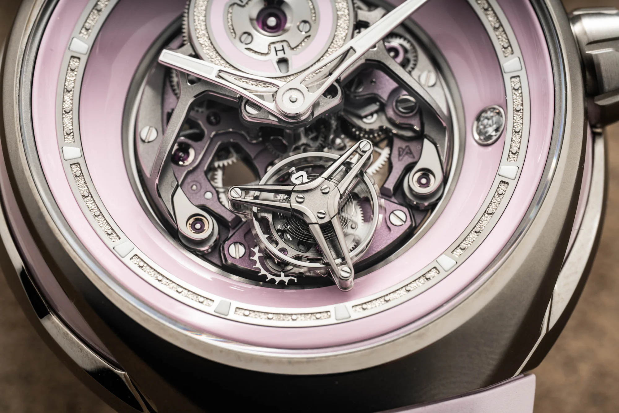 Vanguart Orb Pink Ceramic Flying Tourbillon