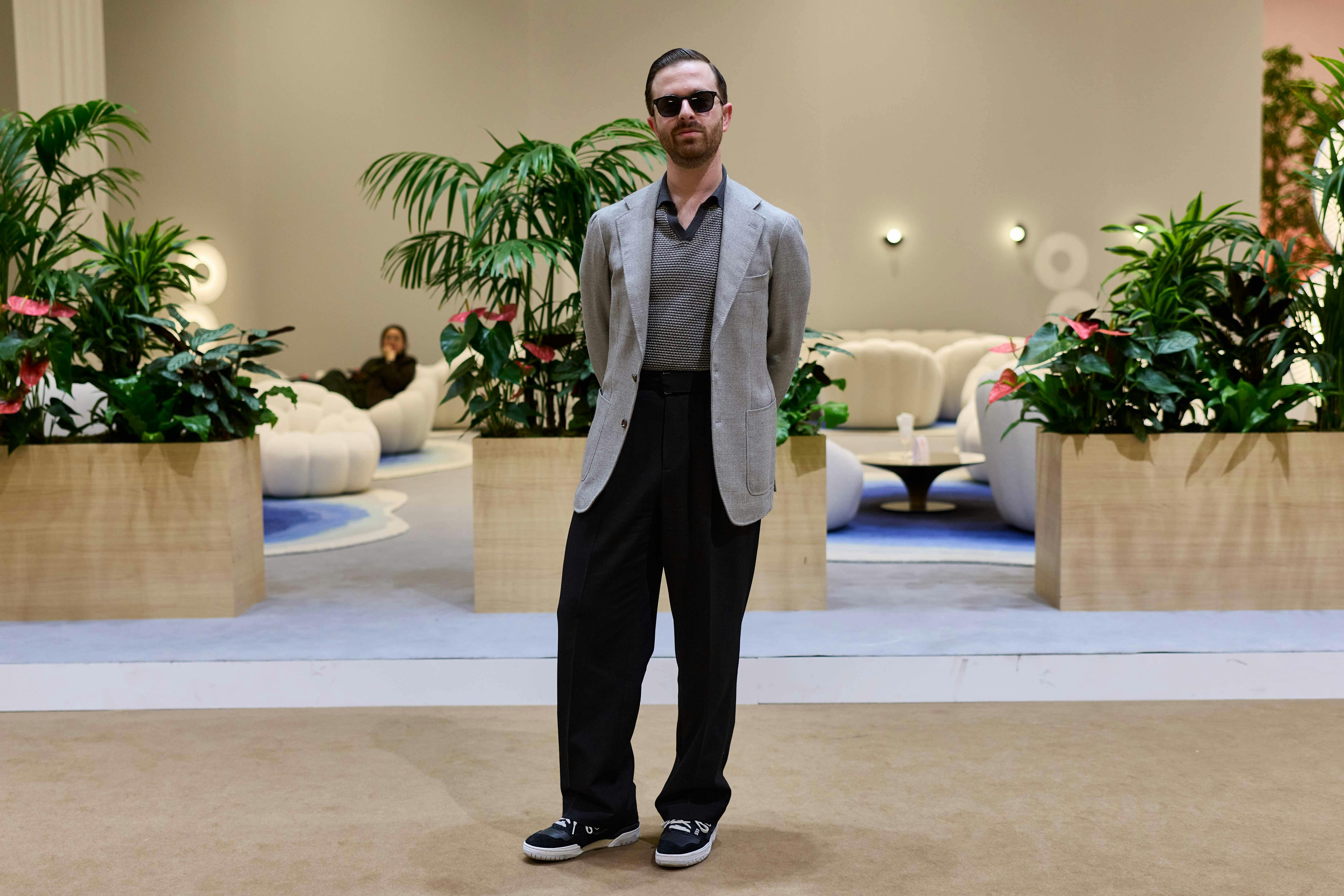 Stephen Pulvirent (@sjpulvirent) has gone full L.A, sporting a Ring Jacket for the Armoury and Christian Kimber Shirt