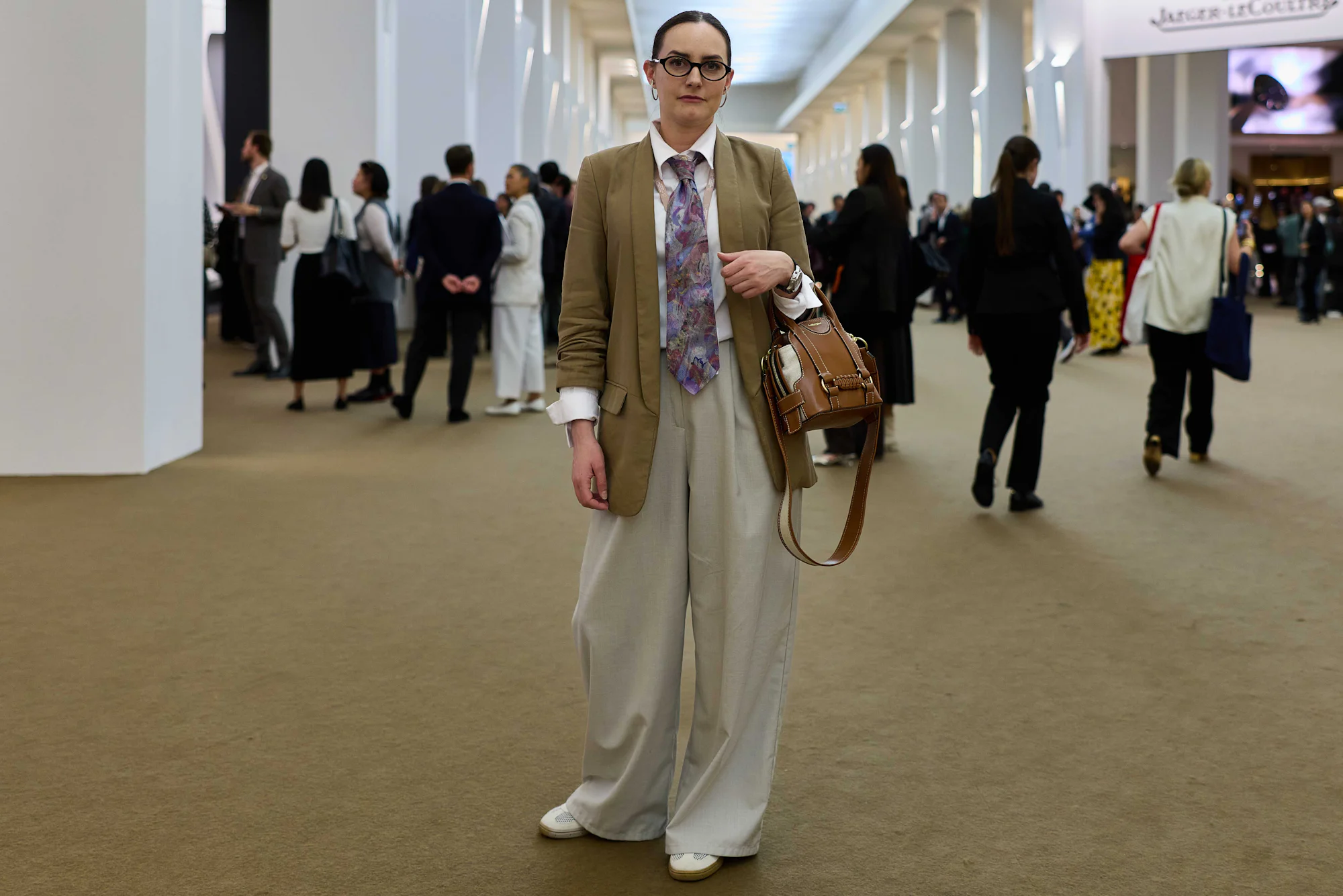 Georgia Liakou (@georgia.liakou_) with a wide tie and trousers to match