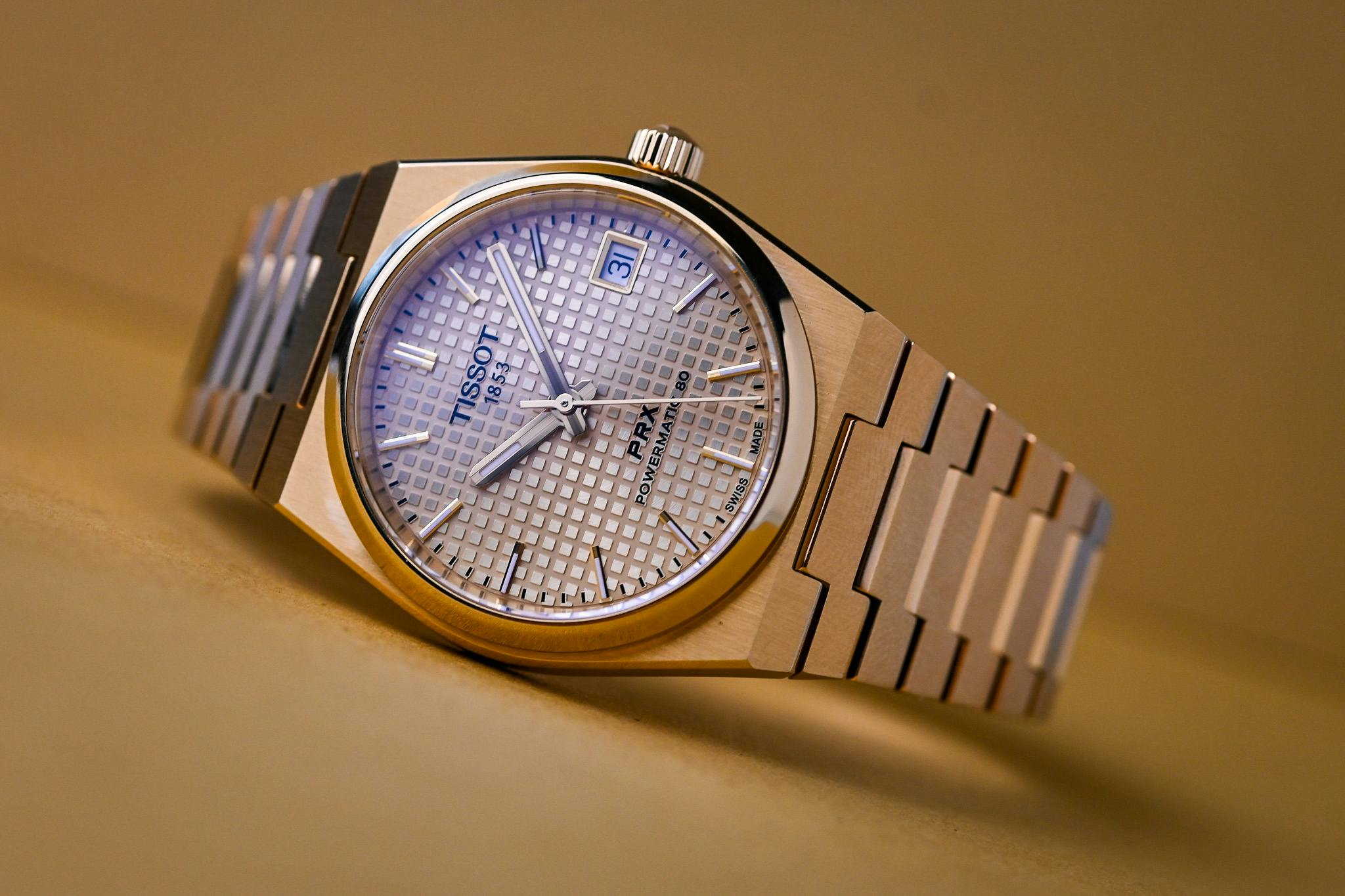 gold tissot prx powermatic 80 35mm