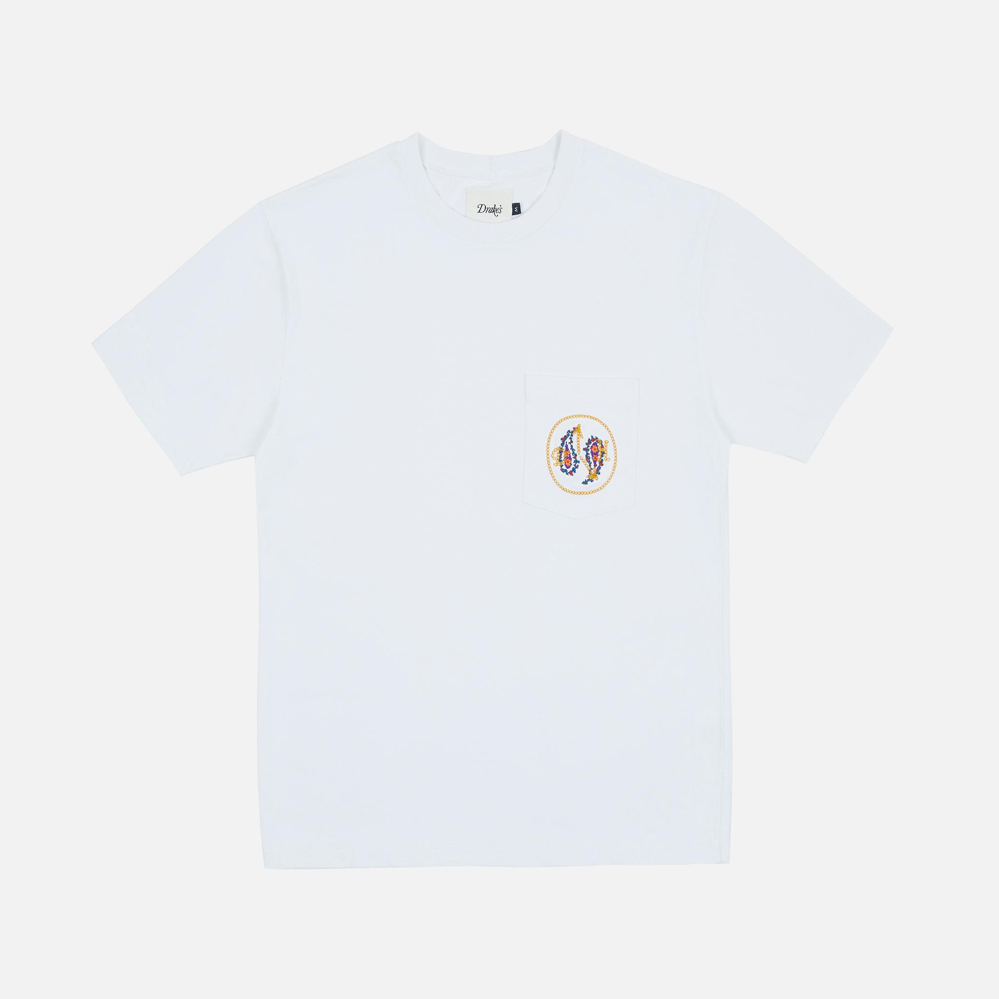 <p><a href="http://shop.hodinkee.com/products/drakes-pocket-hiking-tee" target="">Pocket Hiking Tee in White Cotton</a></p>