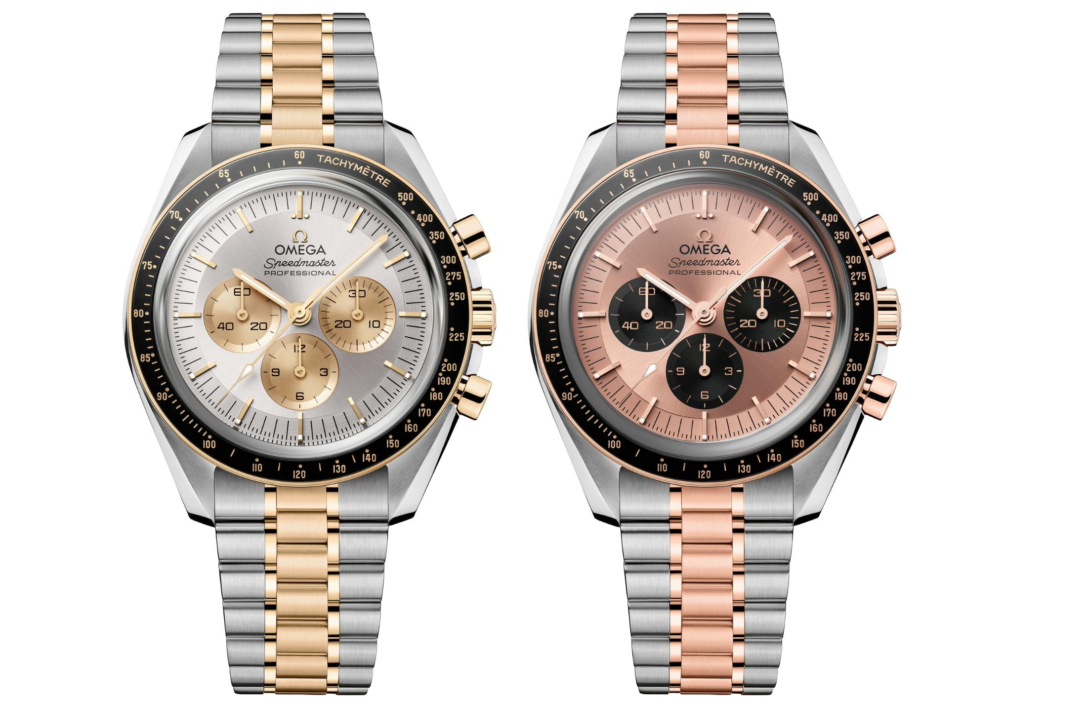 omega speedmaster moonwatch bi-color moonshine gold