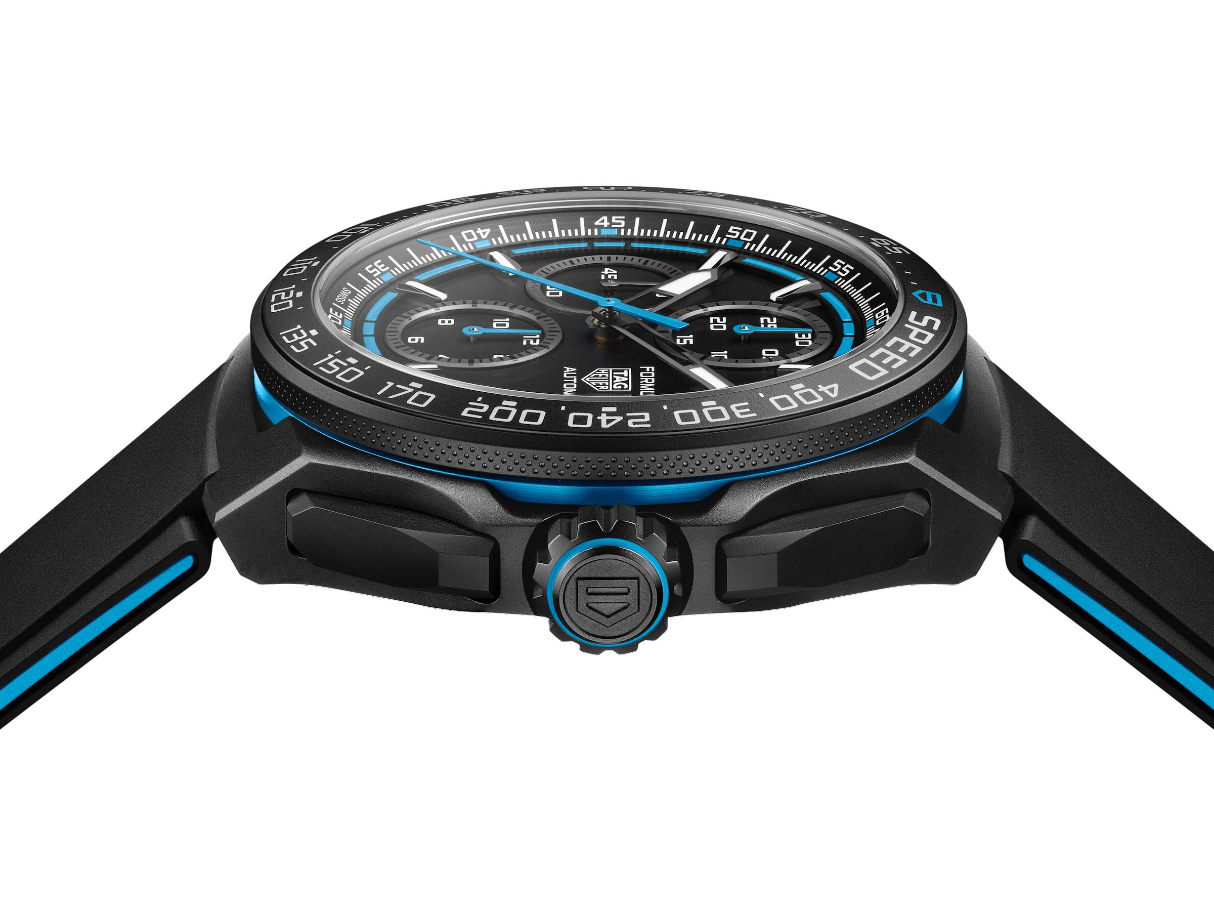 side profile of blue model