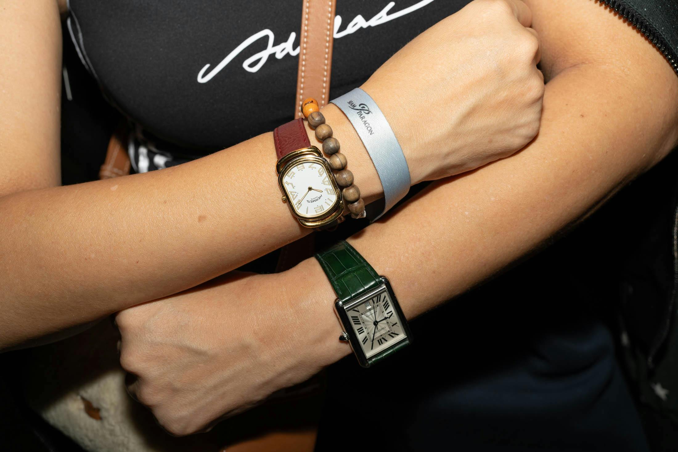 Hermes and Cartier Double Wrist