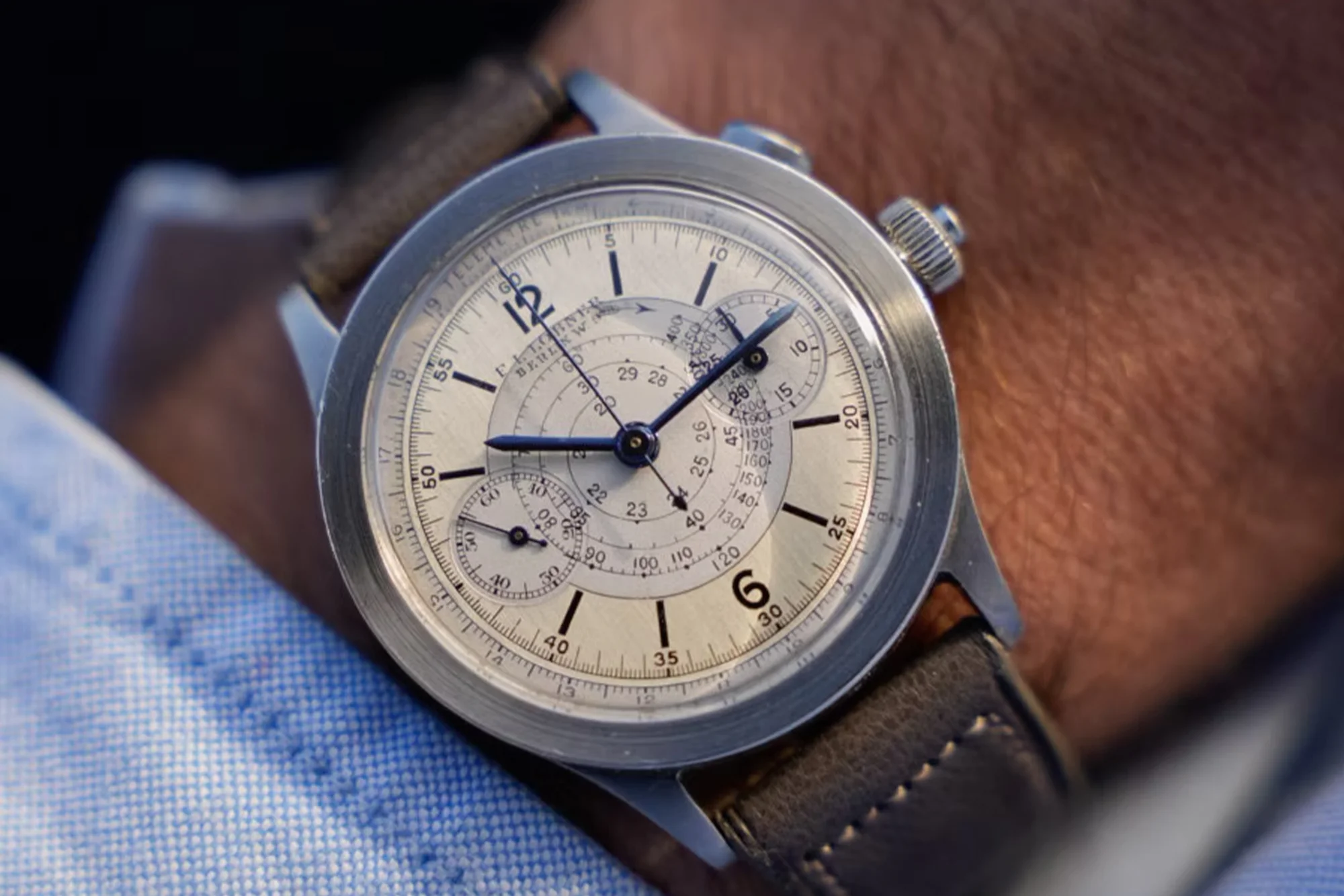 A 1930s Löbner Berlin Chronograph With Lemania Cal. 15CH